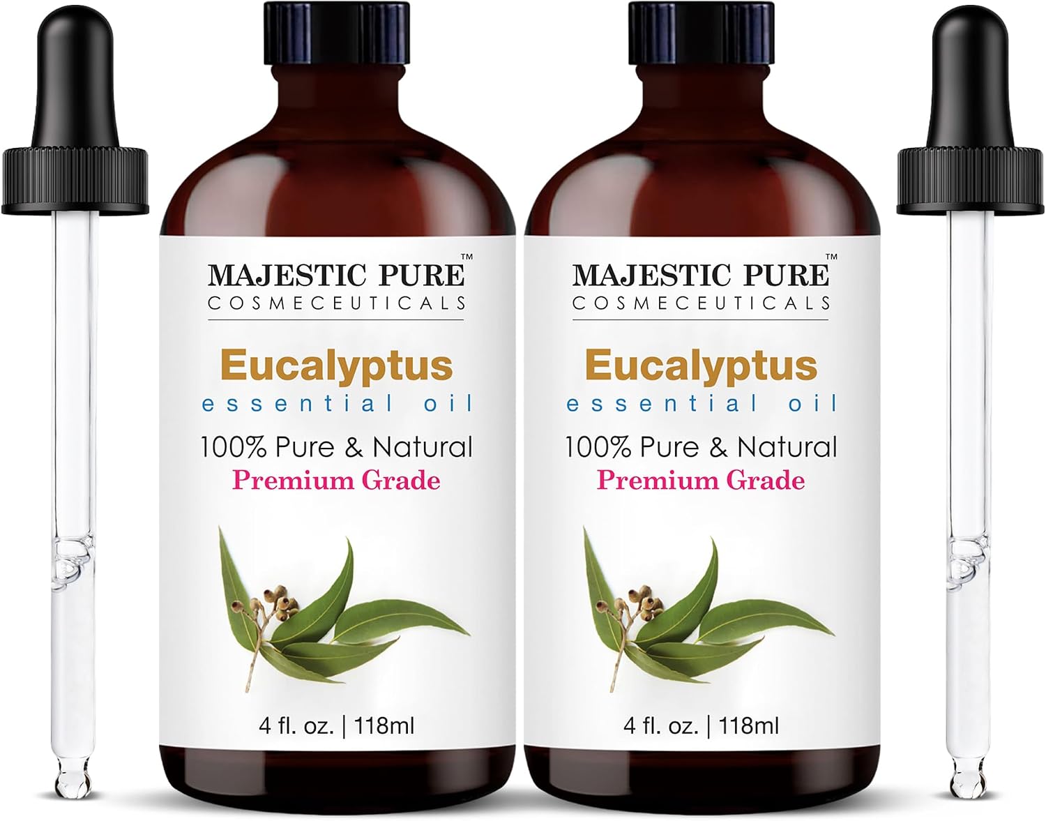 Majestic Pure Lavender Essential Oil for Diffuser - 4 Fl Oz | 100% Natural Essentials Oils for Aromatherapy, Soap and Candle Making Fragrance, Massage and Skin, Lavender Oil