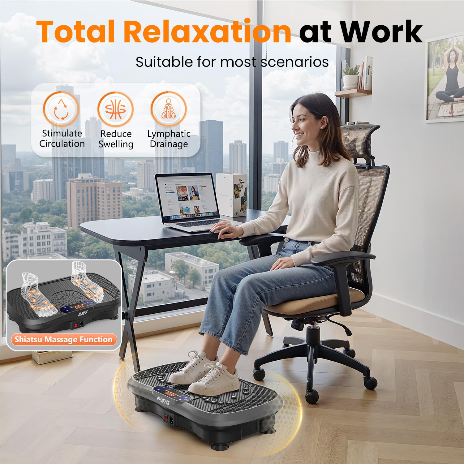 AXV Vibration Plate Exercise Machine Fitness Platform Body Vibrating Board