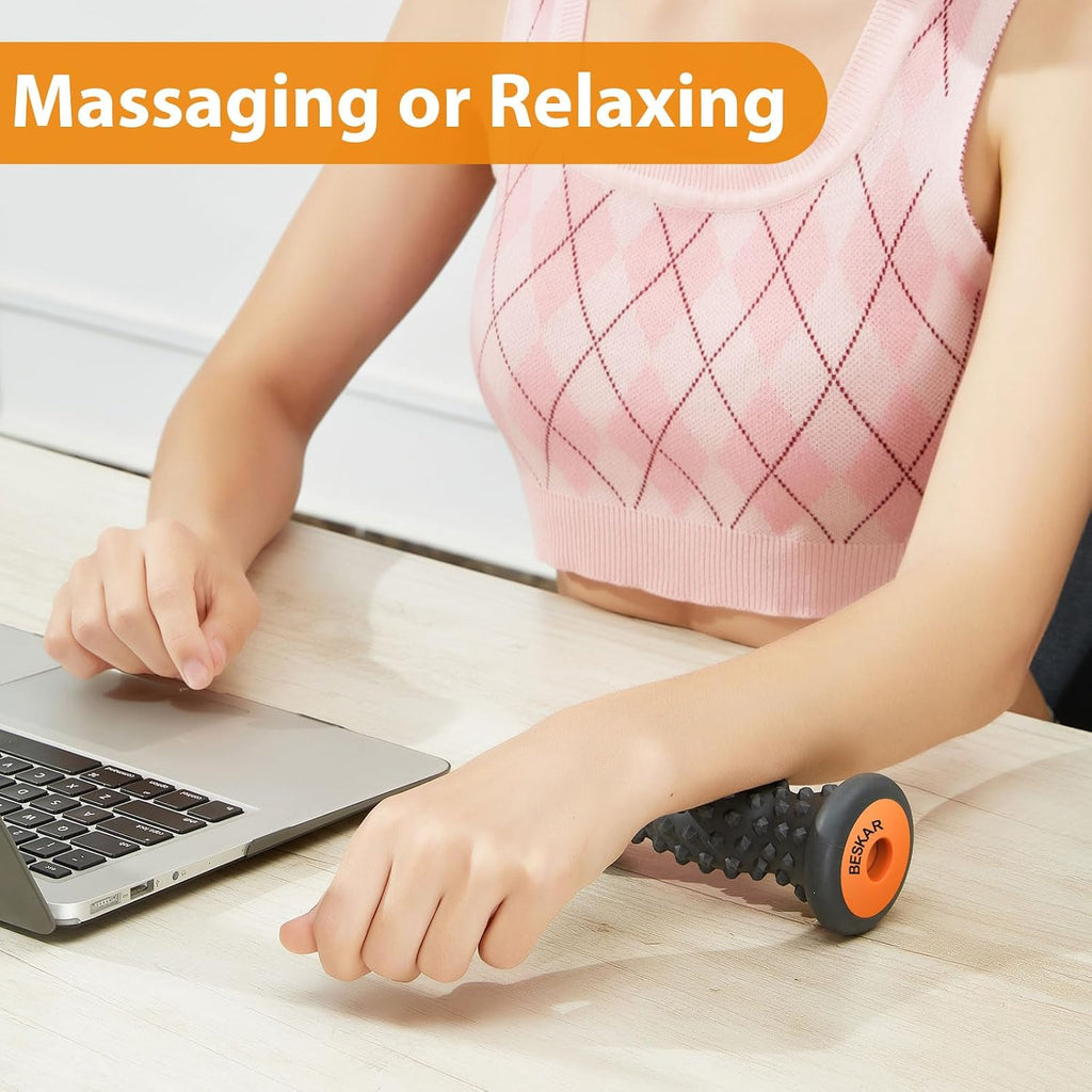BESKAR Foot Massager Roller for Plantar Fasciitis Relief | Portable Foot Roller to Deep Tissue Muscle Massage, Foot Arch and Heel Pain, Foot Trigger Point Therapy, Reflexology Tool