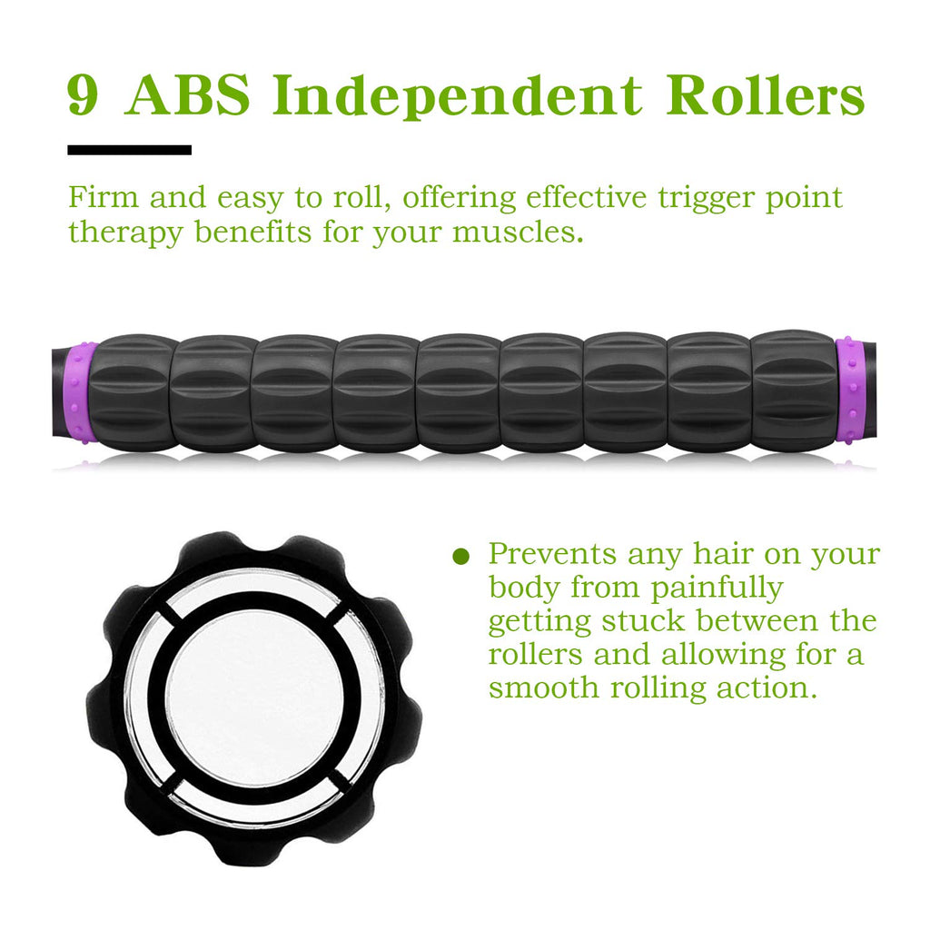 Wooden Cellulite Massage Roller for Legs and Thighs - Handheld Fascia Blaster Tool for Muscle Relief, Lymphatic Drainage & Body Sculpting - Anti Cellulite Massager for Women and Men (12 Wheel)