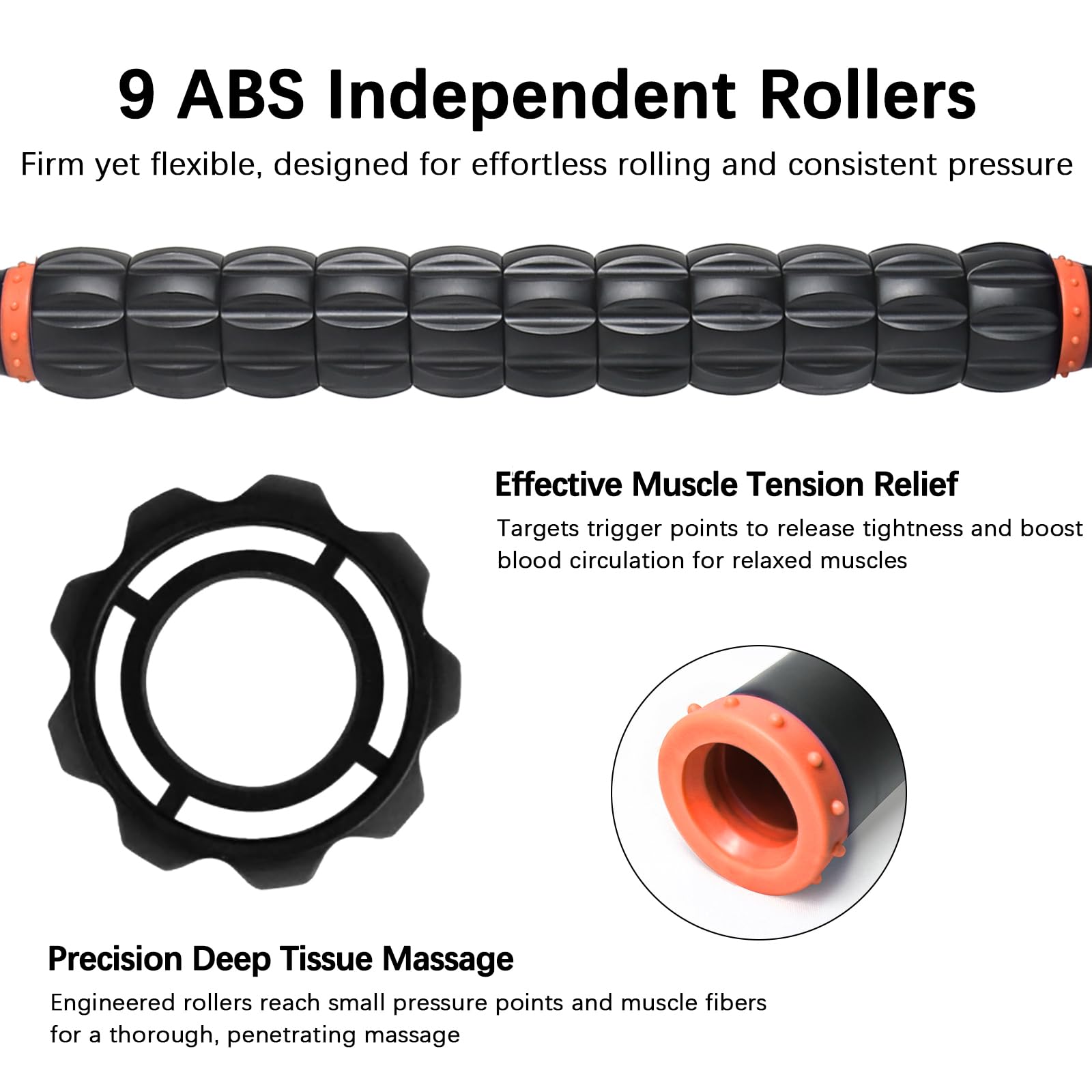 Wooden Cellulite Massage Roller for Legs and Thighs - Handheld Fascia Blaster Tool for Muscle Relief, Lymphatic Drainage & Body Sculpting - Anti Cellulite Massager for Women and Men (12 Wheel)