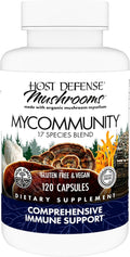Host Defense MyCommunity Capsules, Immune Support, 120 Capsules | 17 Species Blend Organic Mushroom for Immune Support, 60 Servings