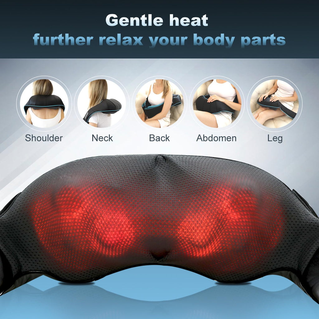 Mo Cuishle Women Men Gifts, Shiatsu Back Shoulder & Neck Massager with Heat | Electric Deep Tissue 4D Kneading Massage, Best Gifts for Mom Dad Wife Husband her Him, Christmas, Birthday (NOT Cordless)