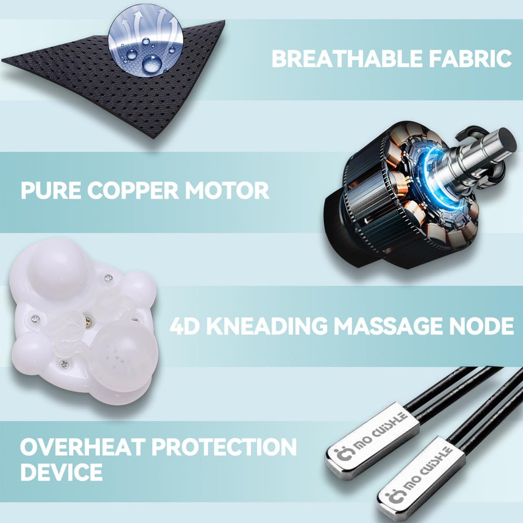 Mo Cuishle Women Men Gifts, Shiatsu Back Shoulder & Neck Massager with Heat | Electric Deep Tissue 4D Kneading Massage, Best Gifts for Mom Dad Wife Husband her Him, Christmas, Birthday (NOT Cordless)