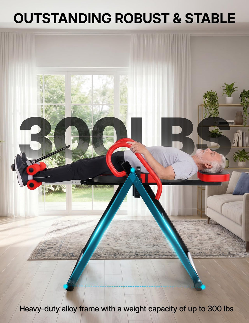 YOLEO Gravity Inversion Table for Back Pain Relief 2026 New Inversion Table | w/Lumbar Support, Easy to Assemble, Back Stretcher Machine 300 lbs