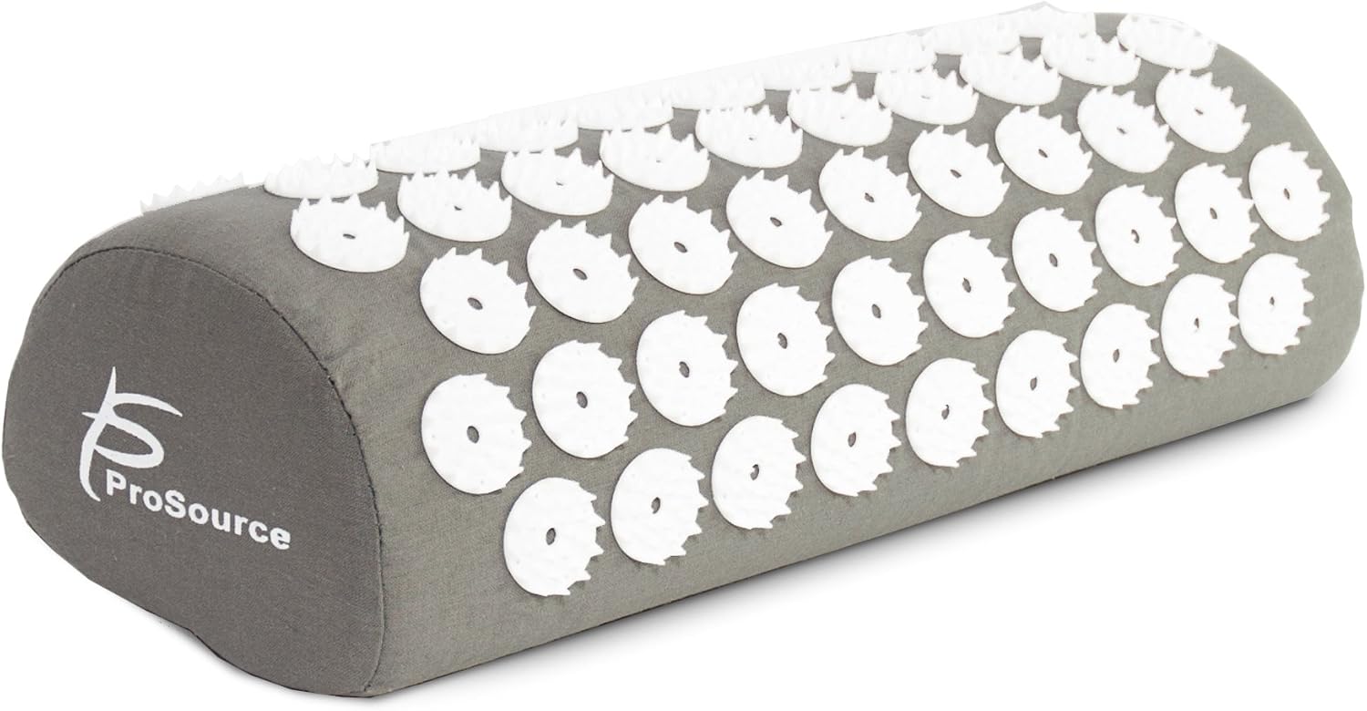 ProsourceFit Acupressure Mat and Pillow Set for Back/Neck Pain Relief and Muscle Relaxation, Grey