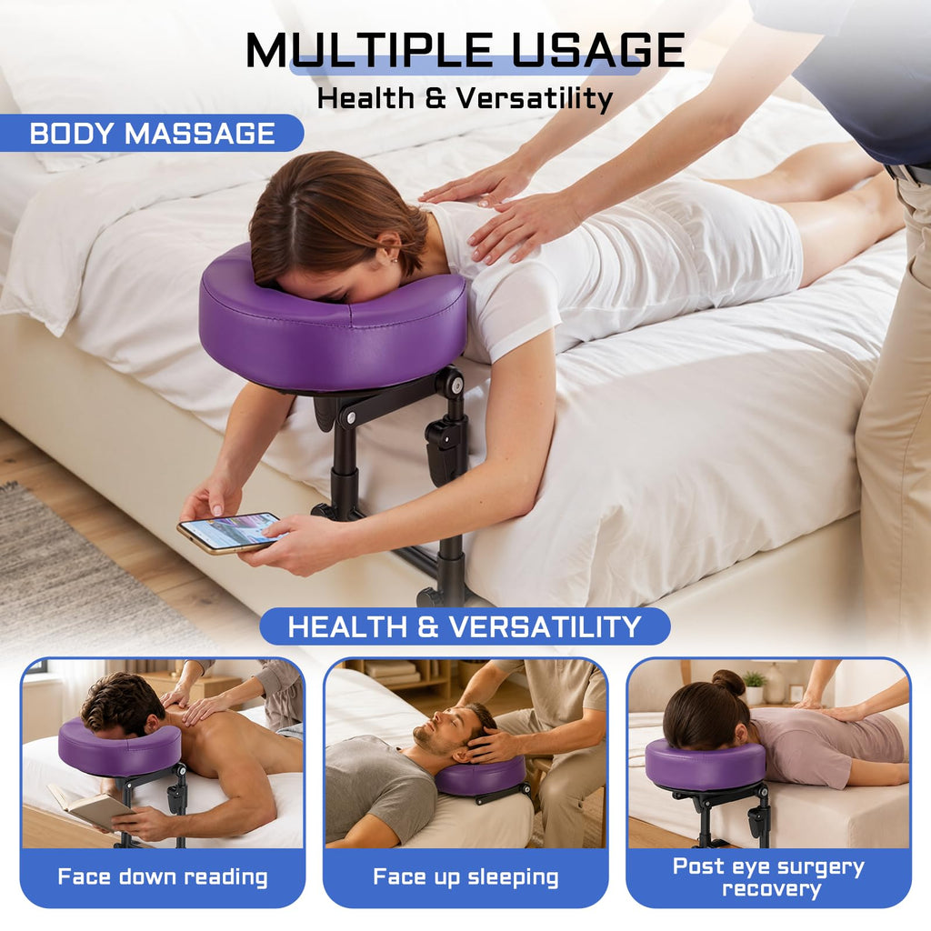 Face Down Massage Pillow for Sleeping, Non-Slip Bottom | Face Down Pillow with Non-Slip Bottom Home Head Cushion and Chest Cushion for SPA & Sleep (Gray)