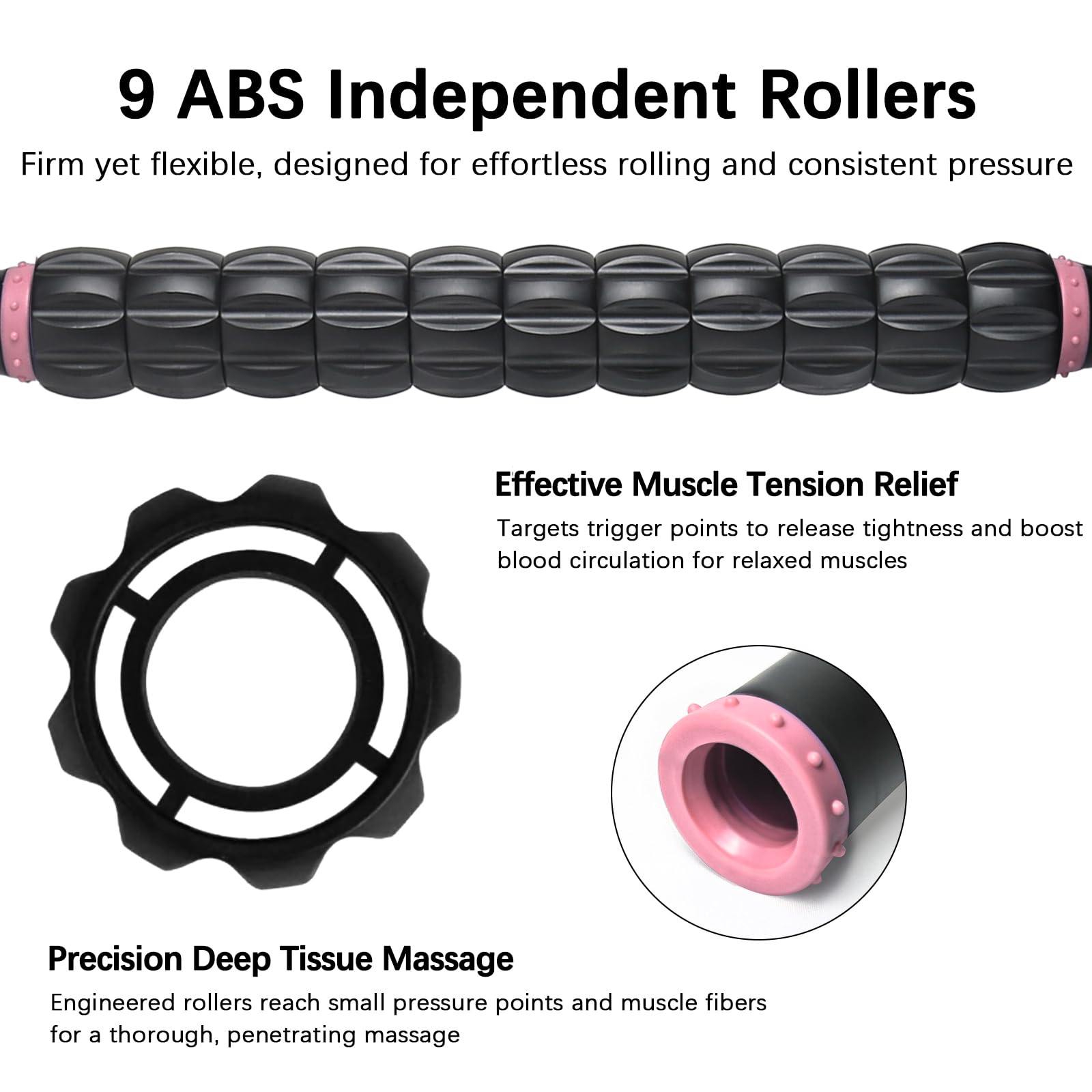 Wooden Cellulite Massage Roller for Legs and Thighs - Handheld Fascia Blaster Tool for Muscle Relief, Lymphatic Drainage & Body Sculpting - Anti Cellulite Massager for Women and Men (12 Wheel)