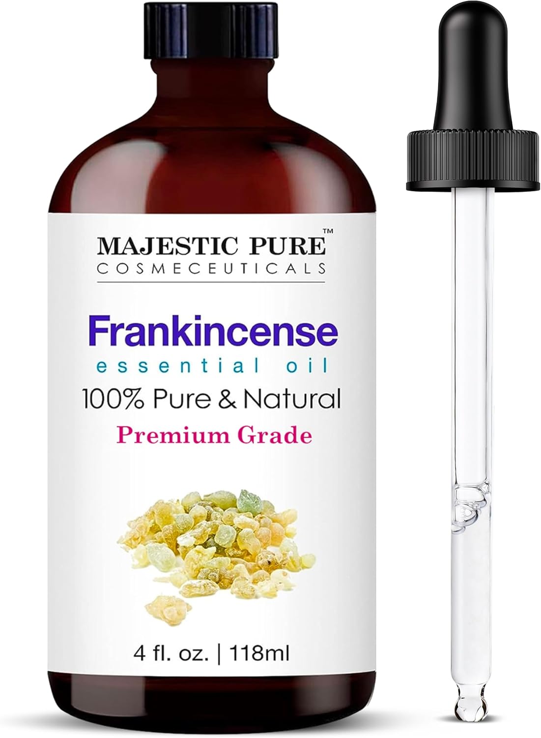 Majestic Pure Lavender Essential Oil for Diffuser - 4 Fl Oz | 100% Natural Essentials Oils for Aromatherapy, Soap and Candle Making Fragrance, Massage and Skin, Lavender Oil