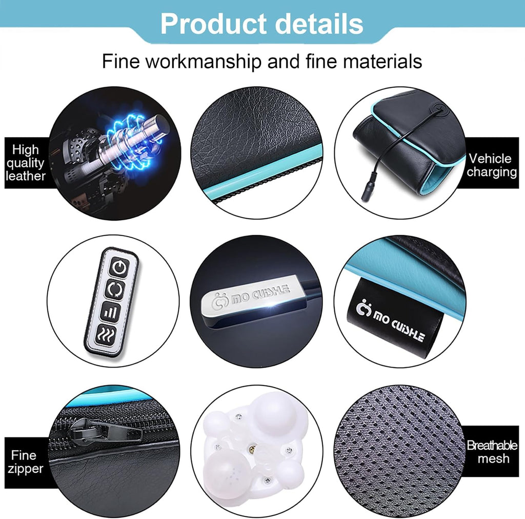 Mo Cuishle Women Men Gifts, Shiatsu Back Shoulder & Neck Massager with Heat | Electric Deep Tissue 4D Kneading Massage, Best Gifts for Mom Dad Wife Husband her Him, Christmas, Birthday (NOT Cordless)
