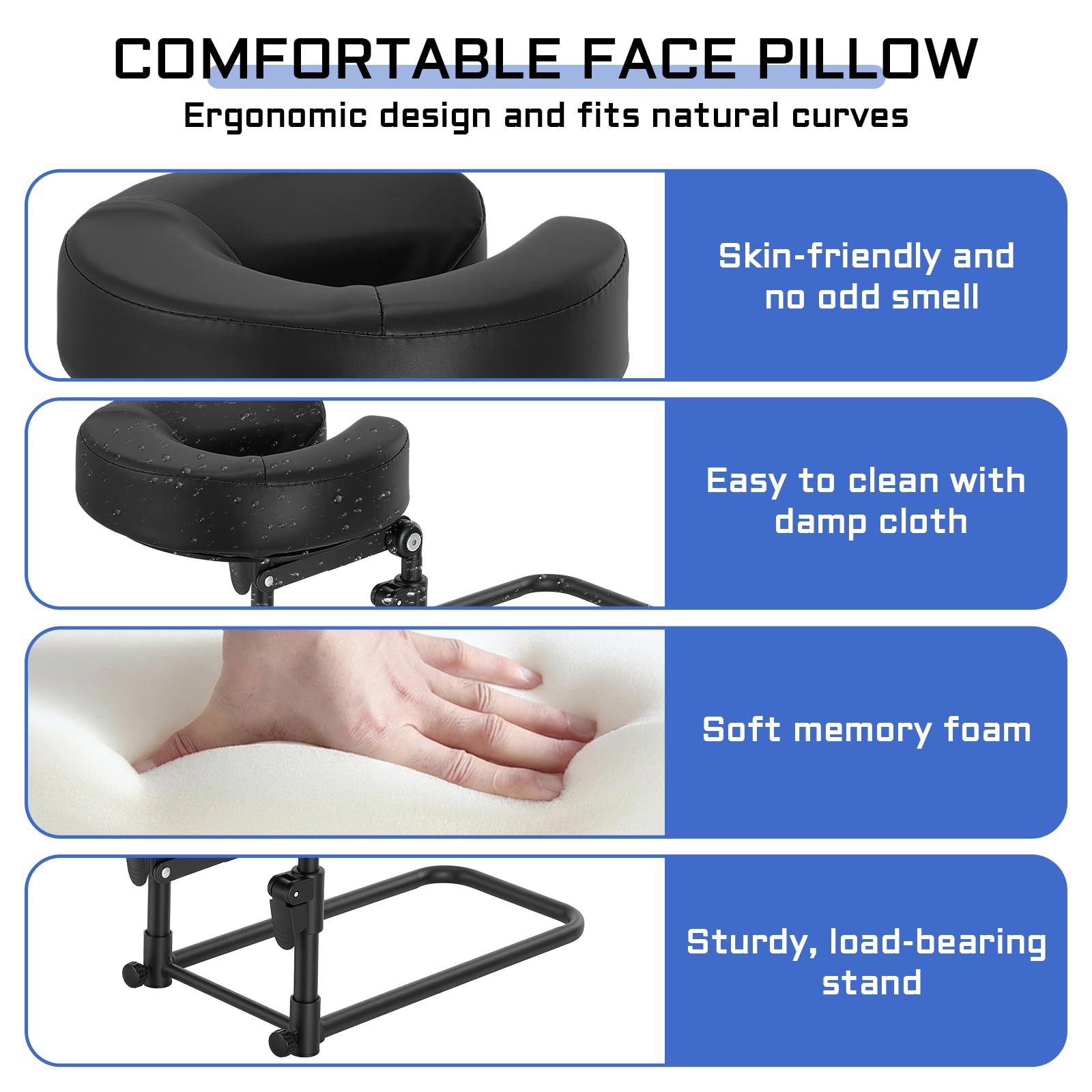 Face Down Massage Pillow for Sleeping, Non-Slip Bottom | Face Down Pillow with Non-Slip Bottom Home Head Cushion and Chest Cushion for SPA & Sleep (Gray)