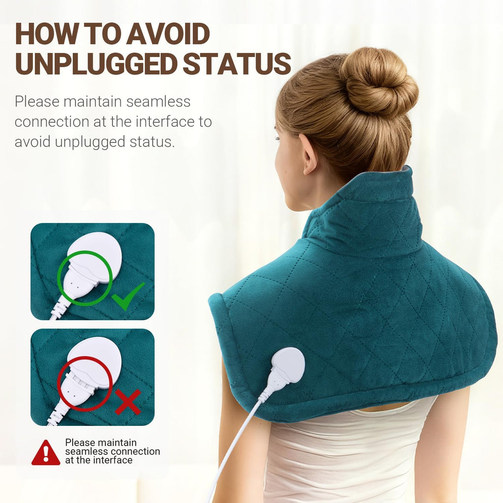 Graphene-Infused Heating Pad for Neck and Shoulders and Back, Heated Wrap | Deeper Pain Relief Weighted Heat Pad, Christmas Birthday Gifts for Women Men Mom Dad, Heated Pad w/6 Heat Settings 4 Auto-Off