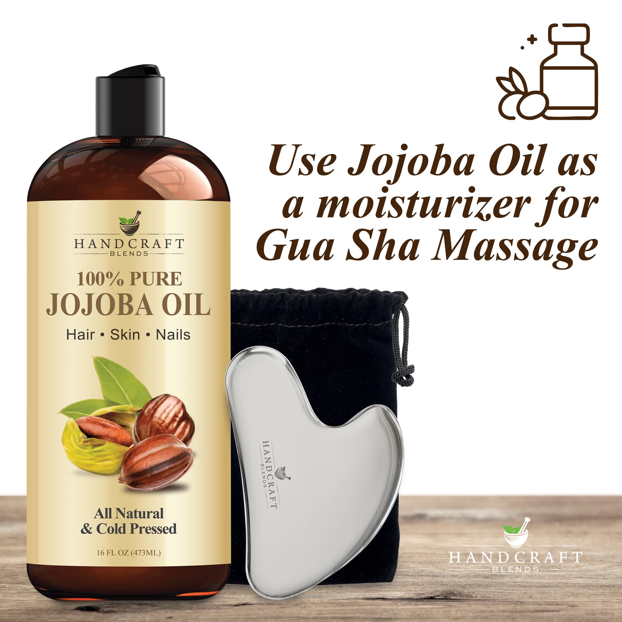 Handcraft Blends Cold-Pressed Organic Castor Oil 16 Fl Oz | Glass Bottle | Roll on Bottle | 100% Pure and Natural | Premium Grade Carrier Oil | Hair, Eyelashes and Eyebrows | Hair and Body