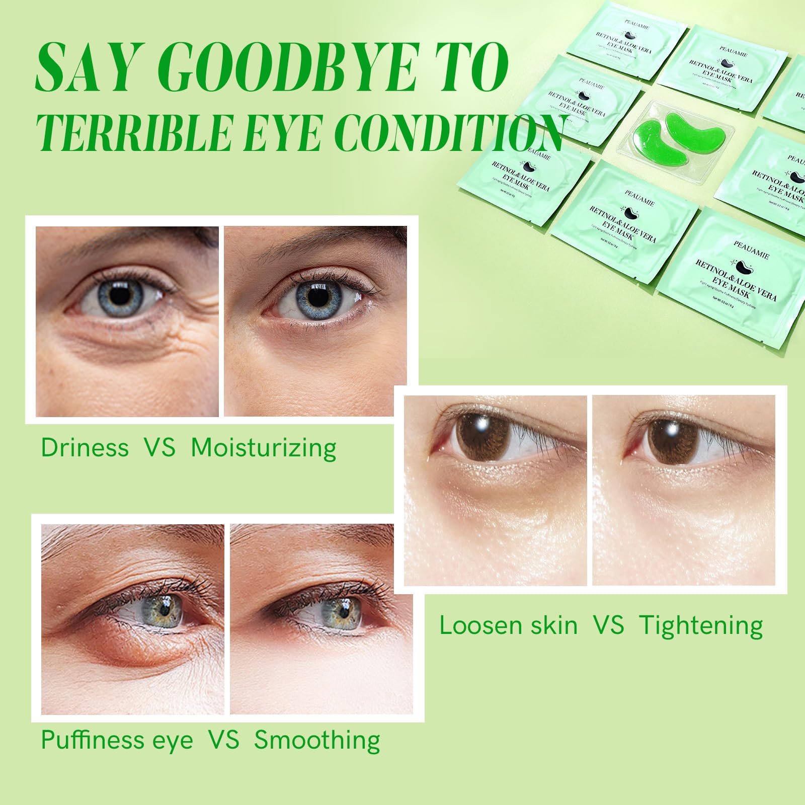 PEAUAMIE Under Eye Patches Gold and Hyaluronic Acid for puffy eyes,Rose Eye Masks for Dark Circles and Puffiness skin care Smooth Wrinkles products 30 Pairs