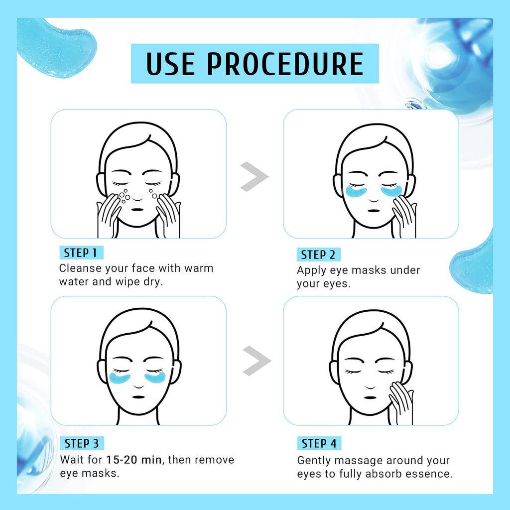 PEAUAMIE Under Eye Patches Gold and Hyaluronic Acid for puffy eyes,Rose Eye Masks for Dark Circles and Puffiness skin care Smooth Wrinkles products 30 Pairs