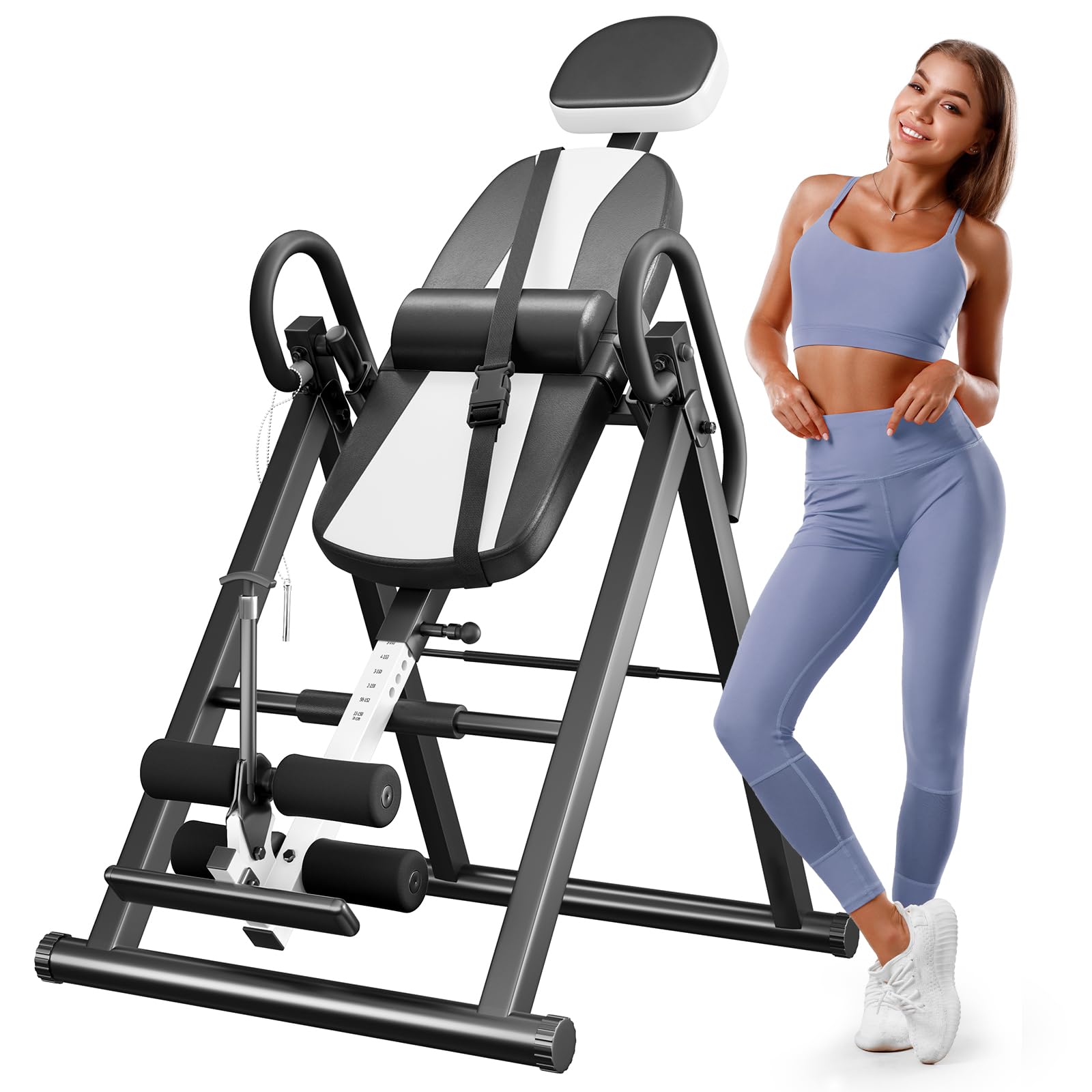 YOLEO Gravity Inversion Table for Back Pain Relief 2026 New Inversion Table | w/Lumbar Support, Easy to Assemble, Back Stretcher Machine 300 lbs