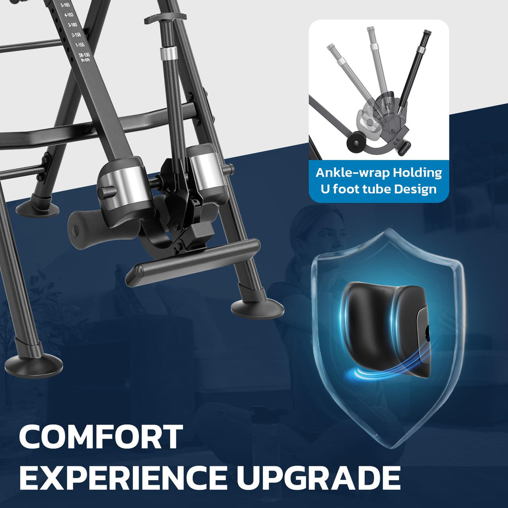 YOLEO Gravity Inversion Table for Back Pain Relief 2026 New Inversion Table | w/Lumbar Support, Easy to Assemble, Back Stretcher Machine 300 lbs