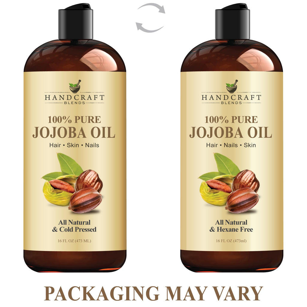 Handcraft Blends Cold-Pressed Organic Castor Oil 16 Fl Oz | Glass Bottle | Roll on Bottle | 100% Pure and Natural | Premium Grade Carrier Oil | Hair, Eyelashes and Eyebrows | Hair and Body