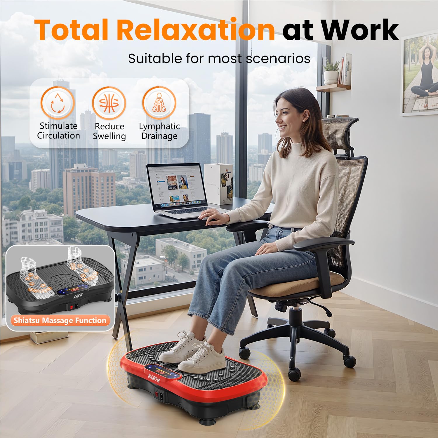 AXV Vibration Plate Exercise Machine Fitness Platform Body Vibrating Board