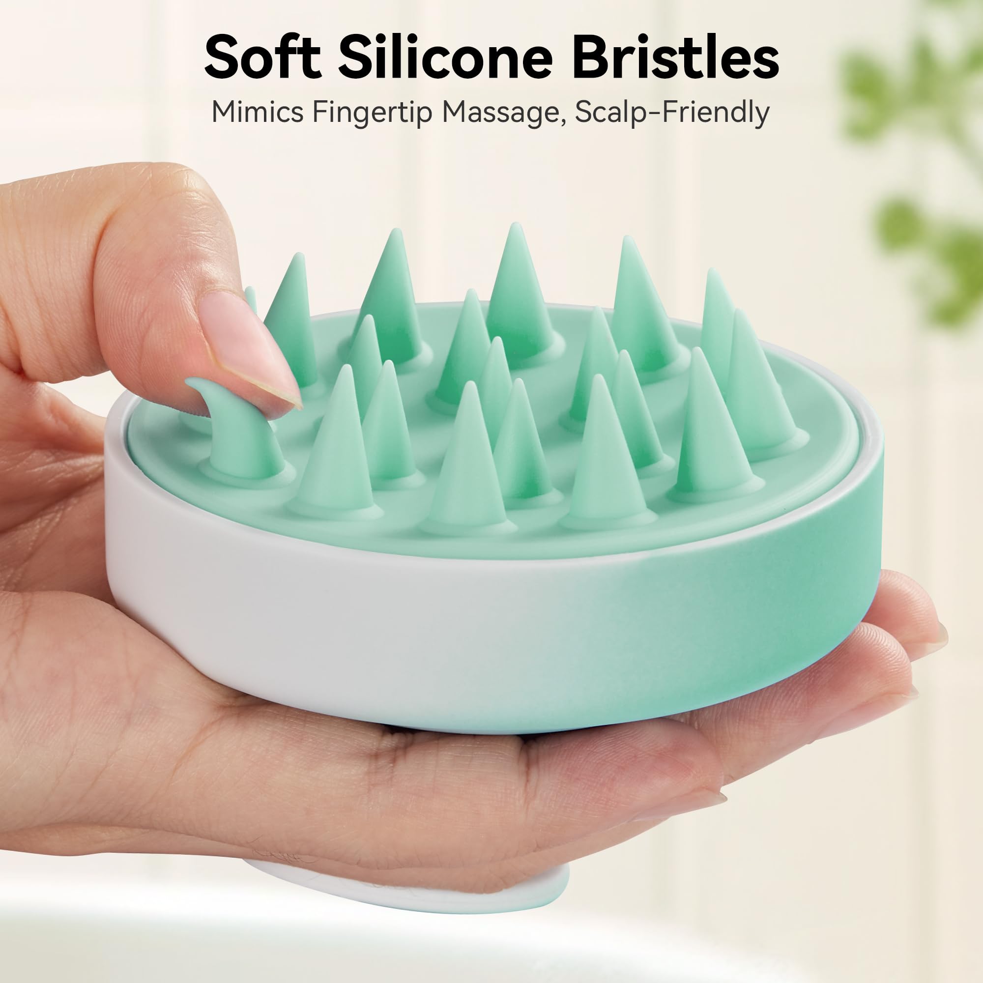 HEETA Scalp Massager Hair Growth Scrubber for Dandruff Removal Hair Care | Silicone Head Massager Relaxing, Shampoo Brush Cleansing Exfoliating for All Hair Type, Easy-Grip, Bath Shower Accessories