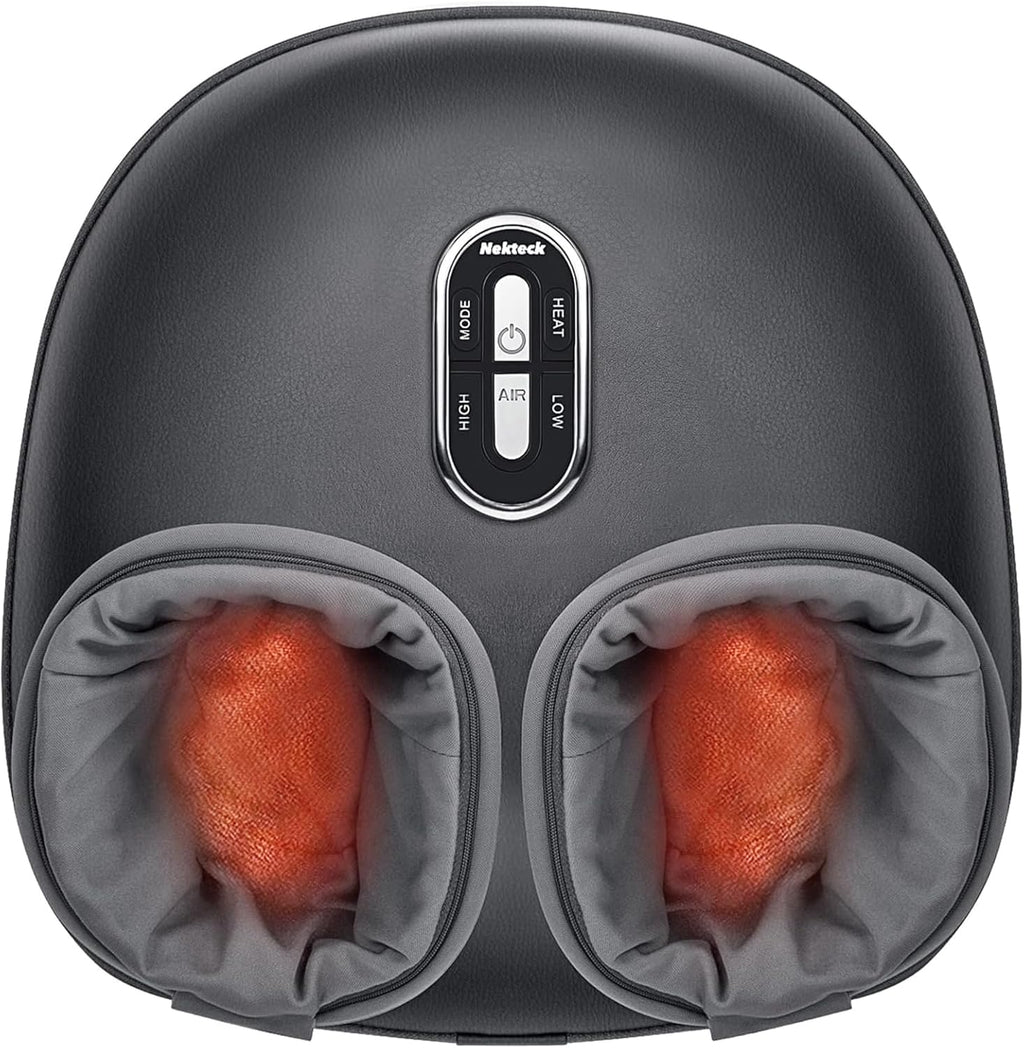Nekteck Shiatsu Foot Massager with Heat [2026 Upgraded], 3 Modes Deep Kneading Therapy Air Compression, Feet Massage for Plantar Fasciitis, Relaxation Gifts for Men Women Mom Dad Birthday