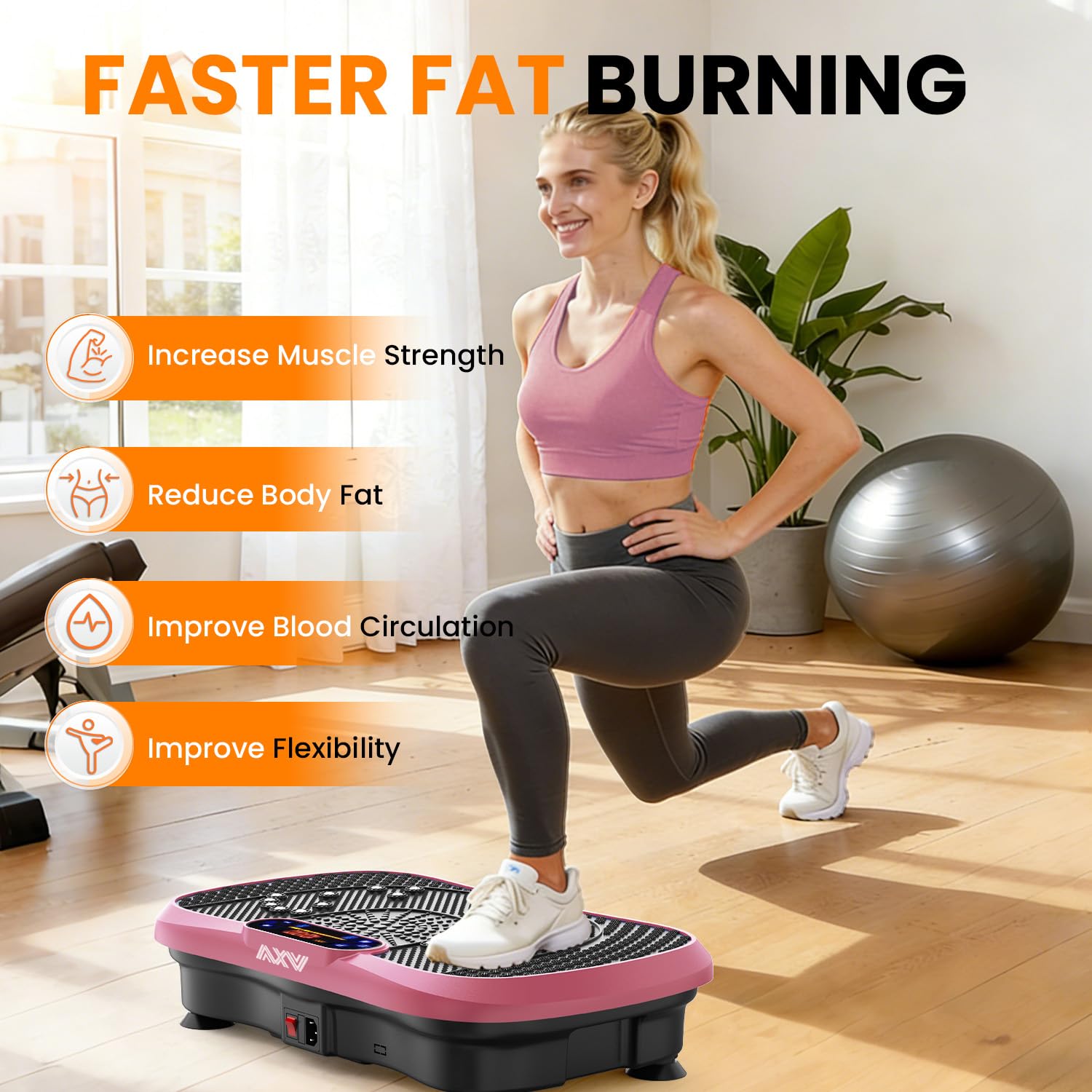 AXV Vibration Plate Exercise Machine Fitness Platform Body Vibrating Board