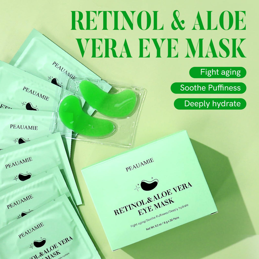 PEAUAMIE Under Eye Patches Gold and Hyaluronic Acid for puffy eyes,Rose Eye Masks for Dark Circles and Puffiness skin care Smooth Wrinkles products 30 Pairs