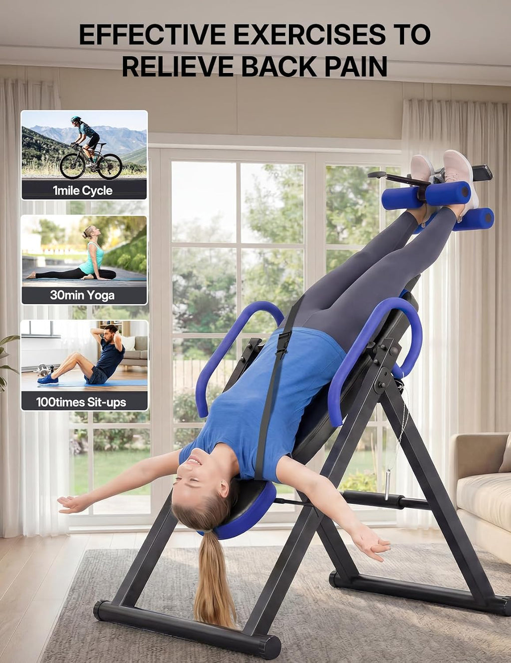 YOLEO Gravity Inversion Table for Back Pain Relief 2026 New Inversion Table | w/Lumbar Support, Easy to Assemble, Back Stretcher Machine 300 lbs