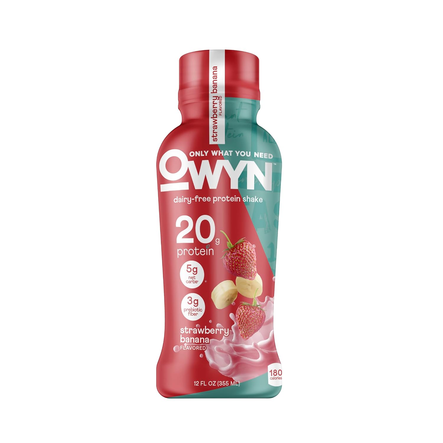OWYN Only What You Need Dark Chocolate Flavored 20g Protein Shake, 12 Ct | 20g Protein, 4g Sugar, 3g Prebiotic Fiber, Dairy Free, Plant Protein, Gluten Free, Individual 12fl oz Bottles