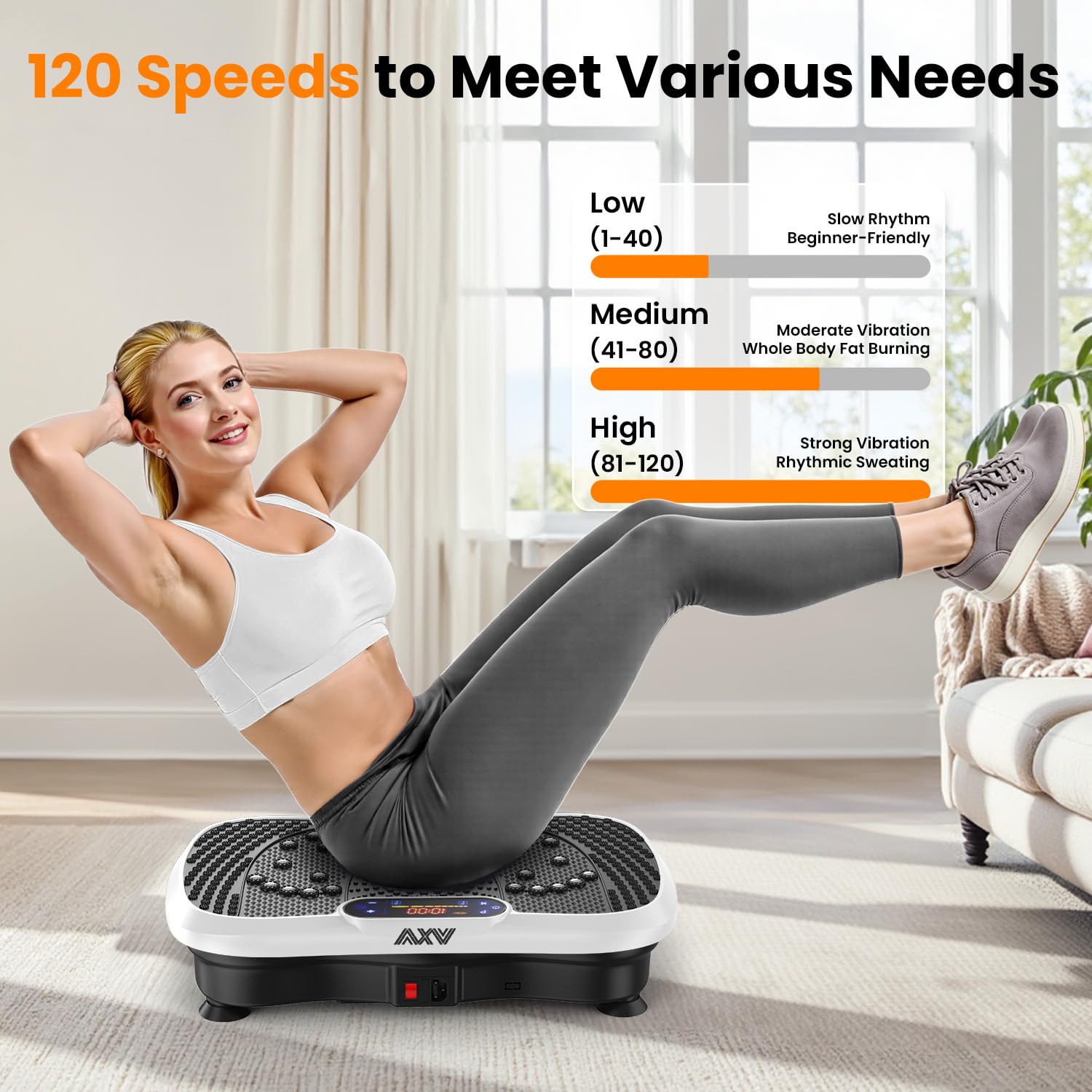 AXV Vibration Plate Exercise Machine Fitness Platform Body Vibrating Board