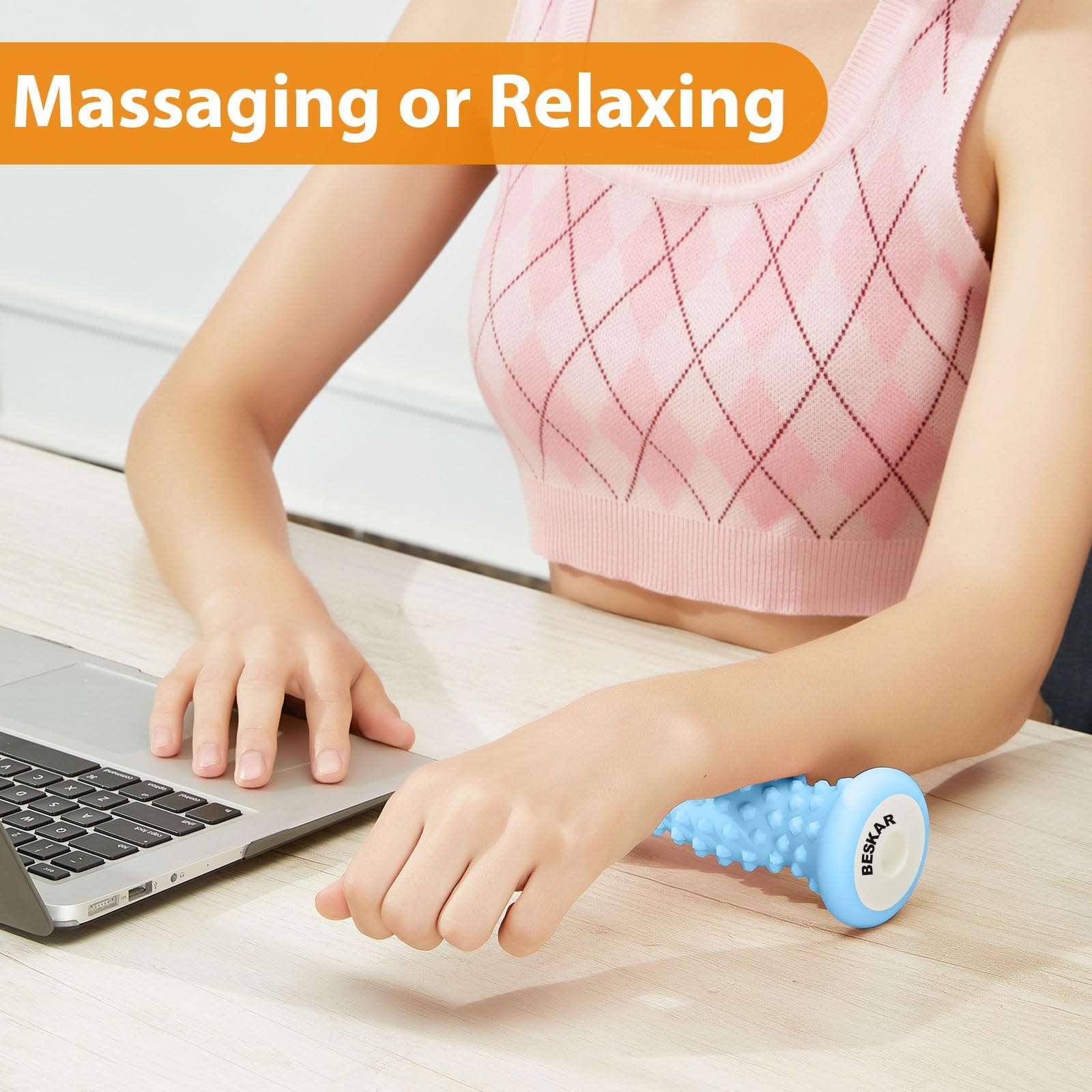 BESKAR Foot Massager Roller for Plantar Fasciitis Relief | Portable Foot Roller to Deep Tissue Muscle Massage, Foot Arch and Heel Pain, Foot Trigger Point Therapy, Reflexology Tool