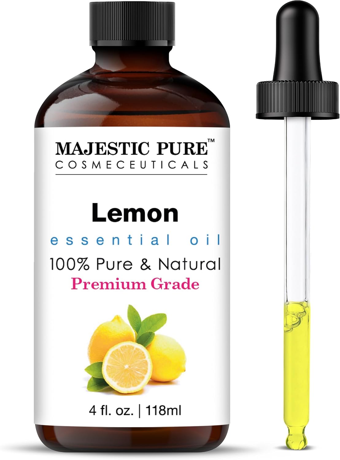 Majestic Pure Lavender Essential Oil for Diffuser - 4 Fl Oz | 100% Natural Essentials Oils for Aromatherapy, Soap and Candle Making Fragrance, Massage and Skin, Lavender Oil