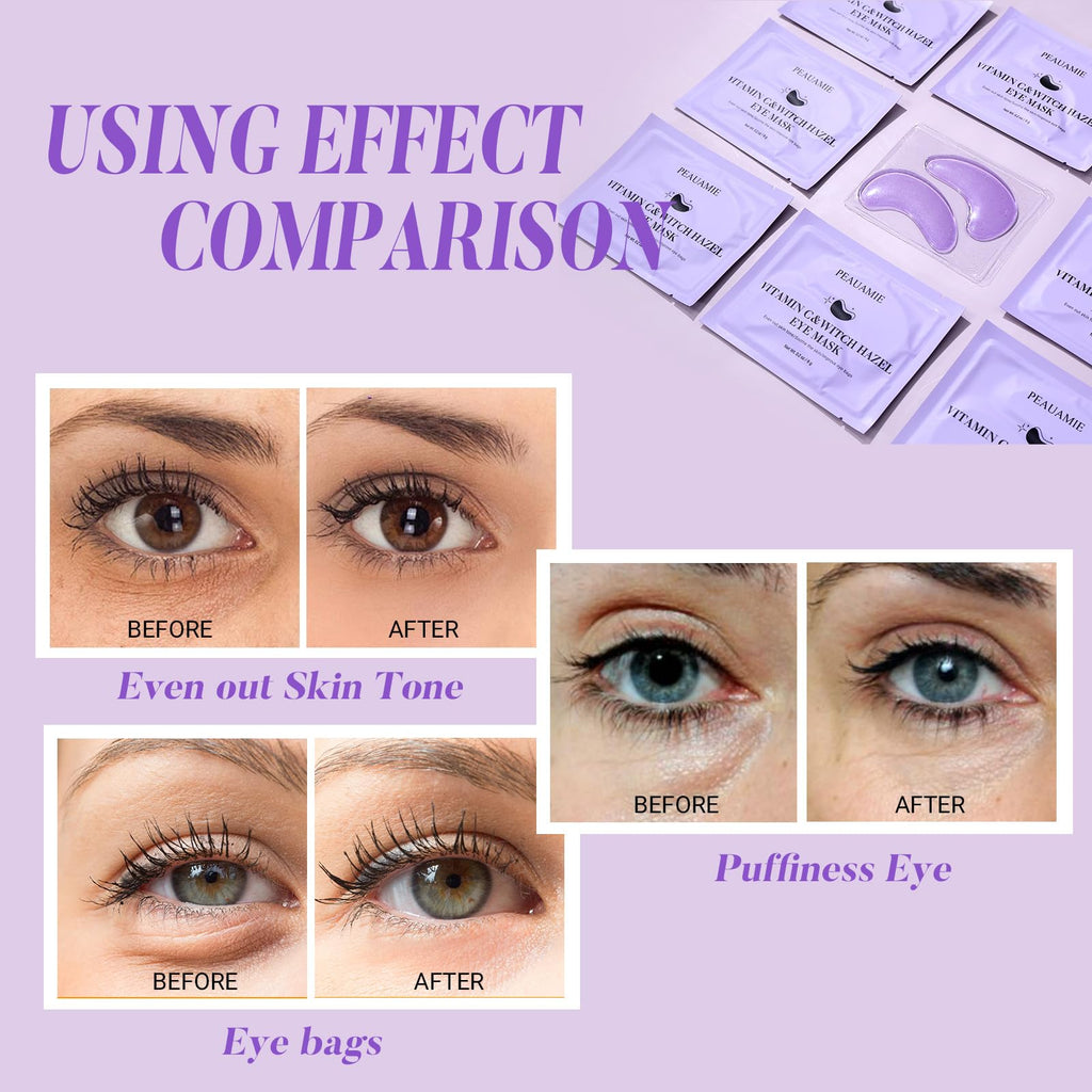PEAUAMIE Under Eye Patches Gold and Hyaluronic Acid for puffy eyes,Rose Eye Masks for Dark Circles and Puffiness skin care Smooth Wrinkles products 30 Pairs