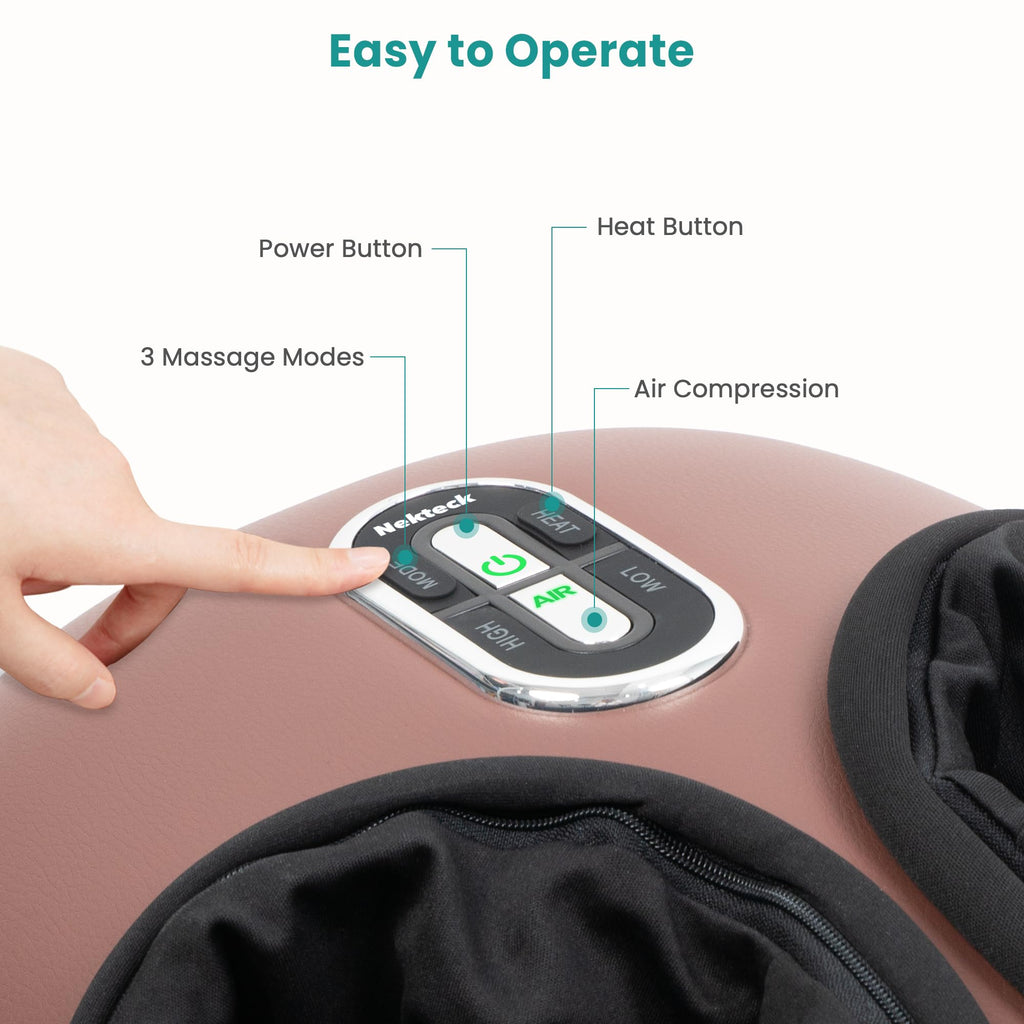 Nekteck Shiatsu Foot Massager with Heat [2026 Upgraded], 3 Modes Deep Kneading Therapy Air Compression, Feet Massage for Plantar Fasciitis, Relaxation Gifts for Men Women Mom Dad Birthday