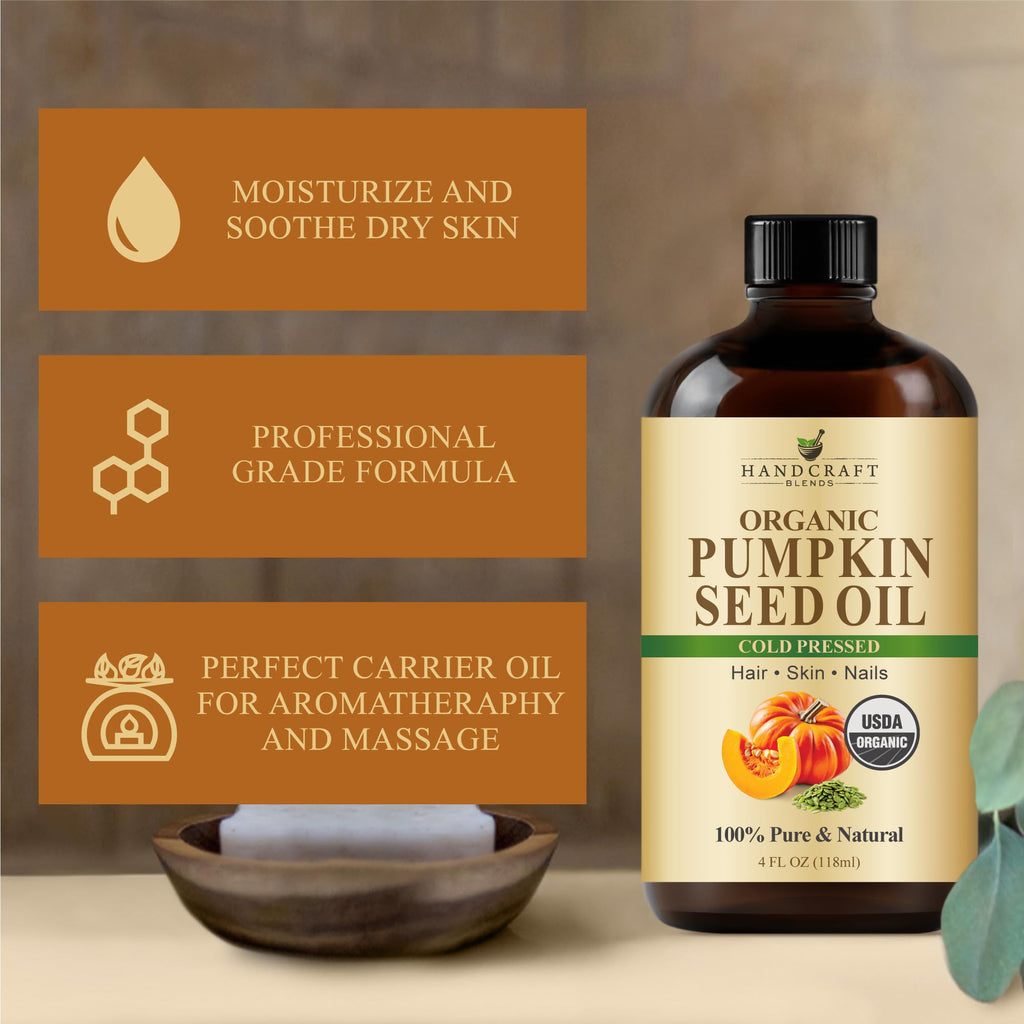 Handcraft Blends Cold-Pressed Organic Castor Oil 16 Fl Oz | Glass Bottle | Roll on Bottle | 100% Pure and Natural | Premium Grade Carrier Oil | Hair, Eyelashes and Eyebrows | Hair and Body