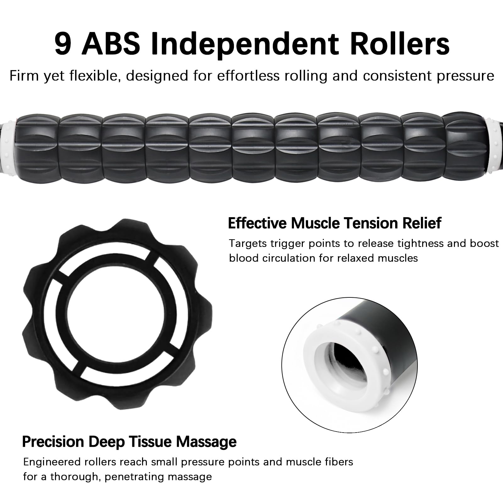 Wooden Cellulite Massage Roller for Legs and Thighs - Handheld Fascia Blaster Tool for Muscle Relief, Lymphatic Drainage & Body Sculpting - Anti Cellulite Massager for Women and Men (12 Wheel)