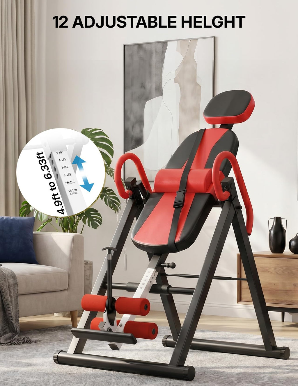 YOLEO Gravity Inversion Table for Back Pain Relief 2026 New Inversion Table | w/Lumbar Support, Easy to Assemble, Back Stretcher Machine 300 lbs