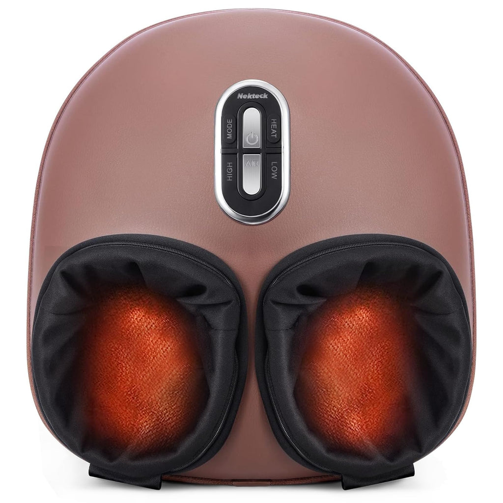 Nekteck Shiatsu Foot Massager with Heat [2026 Upgraded], 3 Modes Deep Kneading Therapy Air Compression, Feet Massage for Plantar Fasciitis, Relaxation Gifts for Men Women Mom Dad Birthday