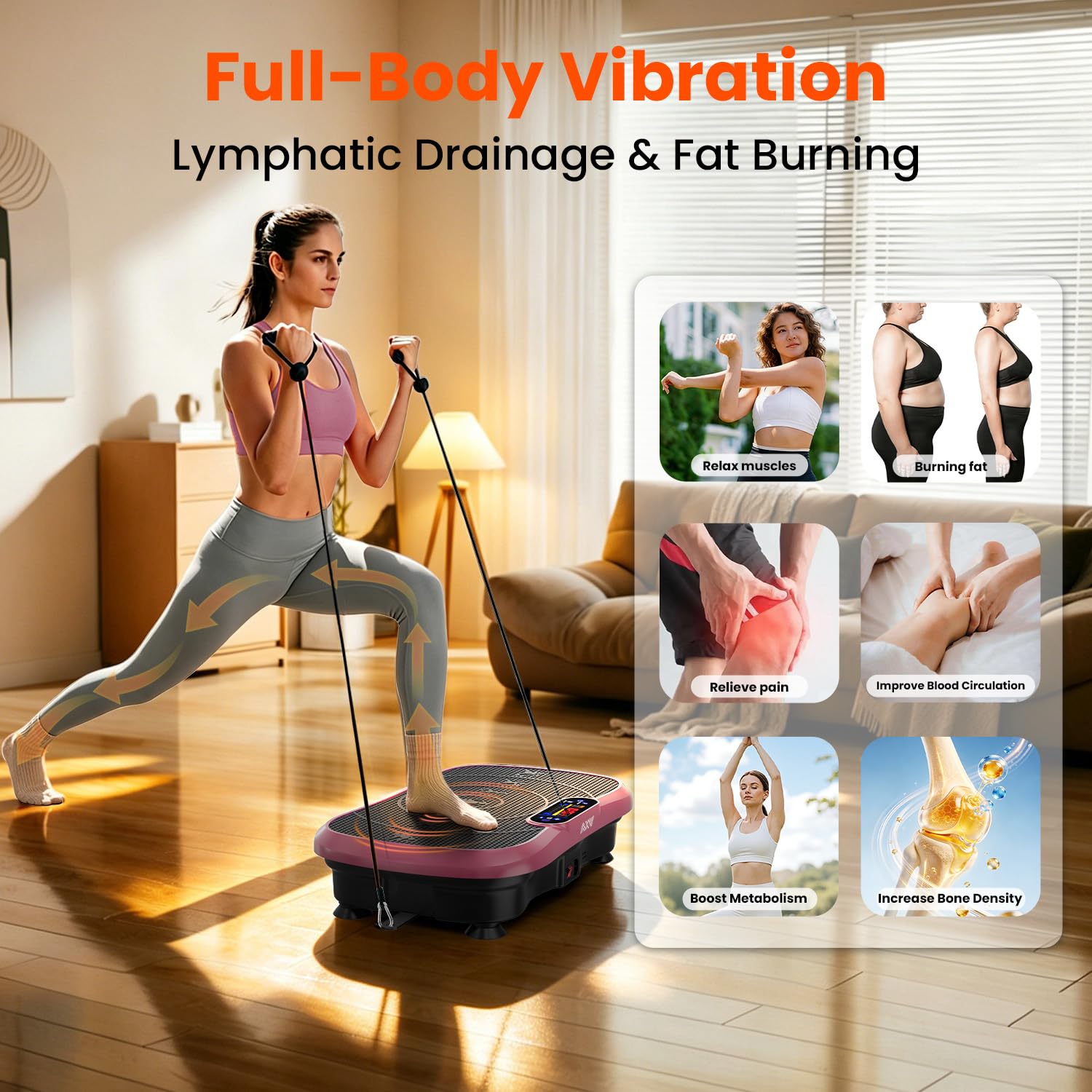 AXV Vibration Plate Exercise Machine Fitness Platform Body Vibrating Board