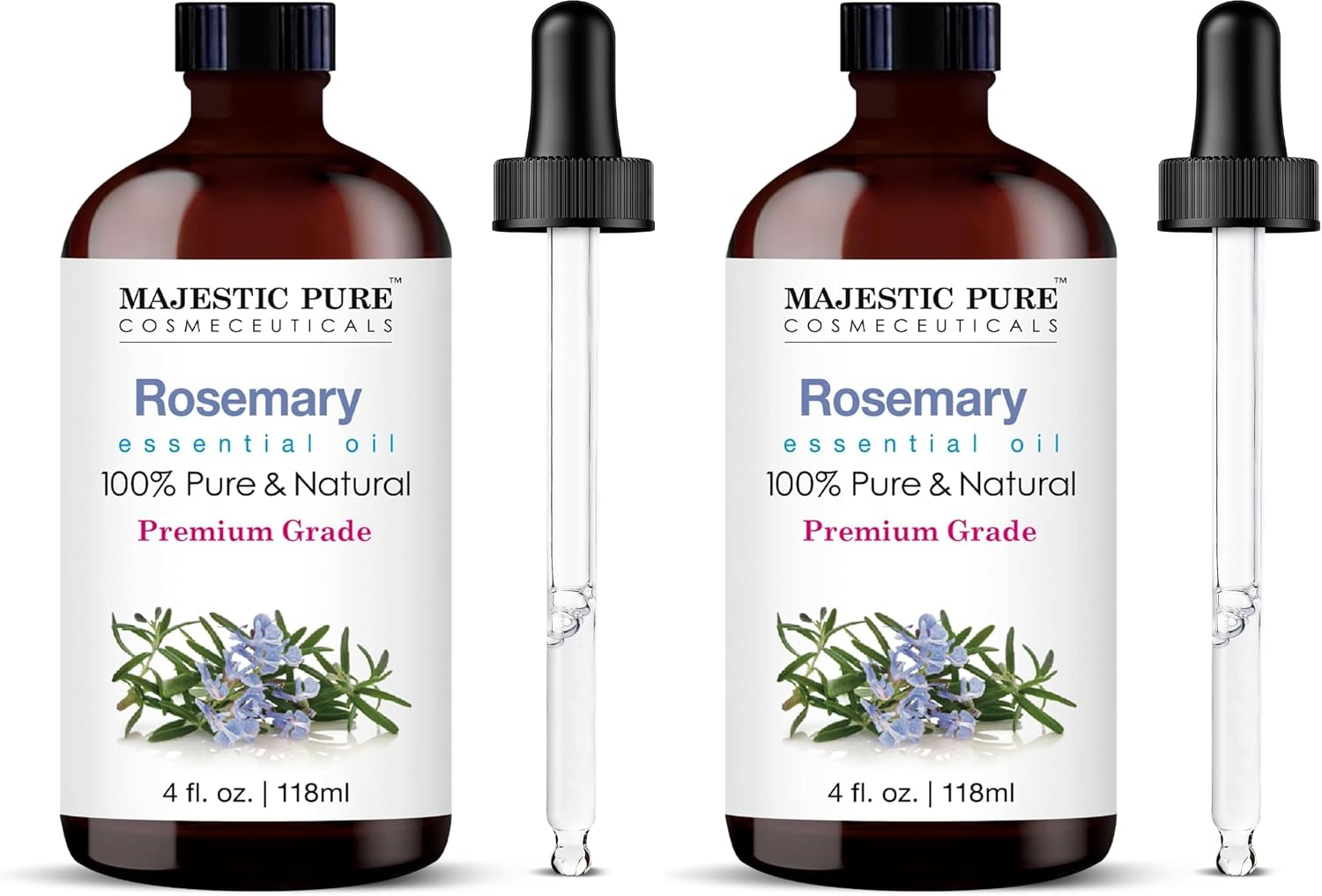 Majestic Pure Lavender Essential Oil for Diffuser - 4 Fl Oz | 100% Natural Essentials Oils for Aromatherapy, Soap and Candle Making Fragrance, Massage and Skin, Lavender Oil