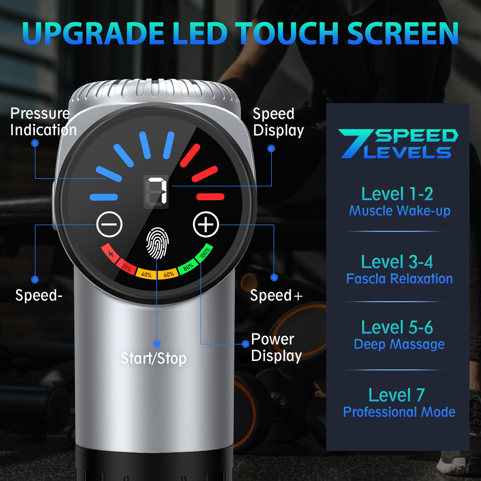 TOLOCO Massage Gun, Deep Tissue Back Massage for Athletes for Pain Relief, Percussion Massager with 10 Massages Heads & Silent Brushless Motor, Relaxation Gifts for Men Women, Black