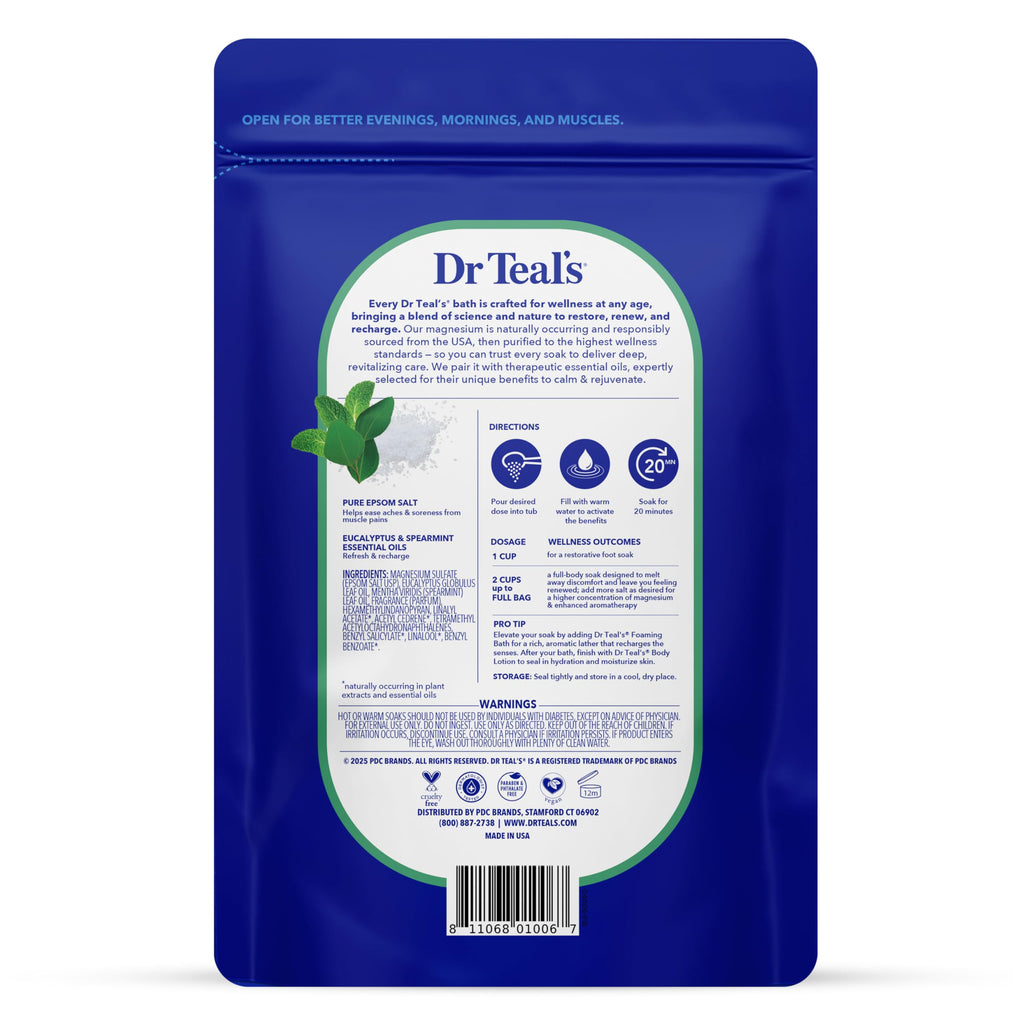 Dr Teal's Epsom Salt Magnesium Soak, Lavender, Eucalyptus & Wellness Trio, 3 lbs (Pack of 3)
