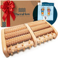 TheraFlow Foot Roller for Plantar Fasciitis Relief and Neuropathy Pain Relief for Feet - Wooden Foot Massager Roller Acupressure Tool with Reflexology Chart - Mom Gifts for Women and Men