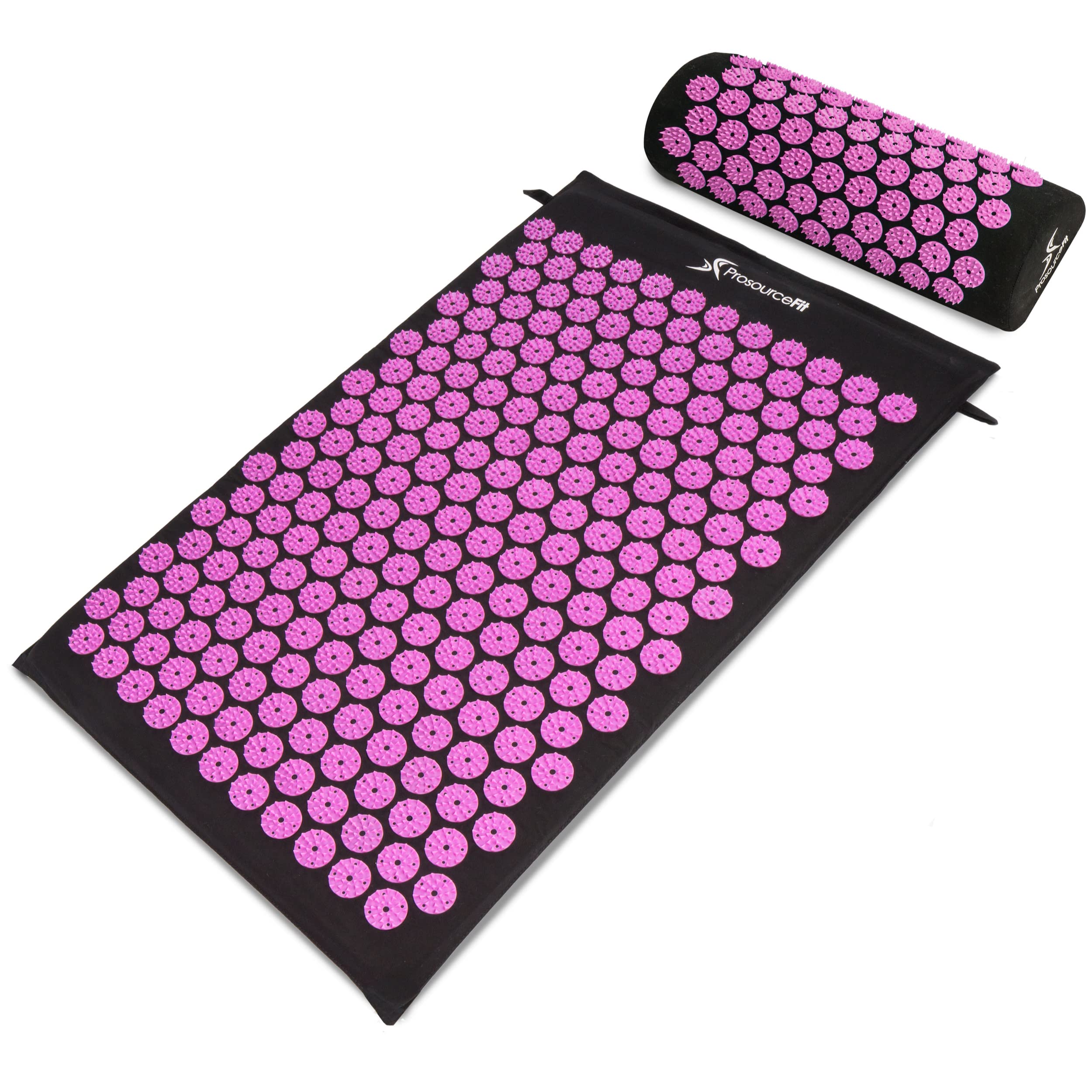 ProsourceFit Acupressure Mat and Pillow Set for Back/Neck Pain Relief and Muscle Relaxation, Grey