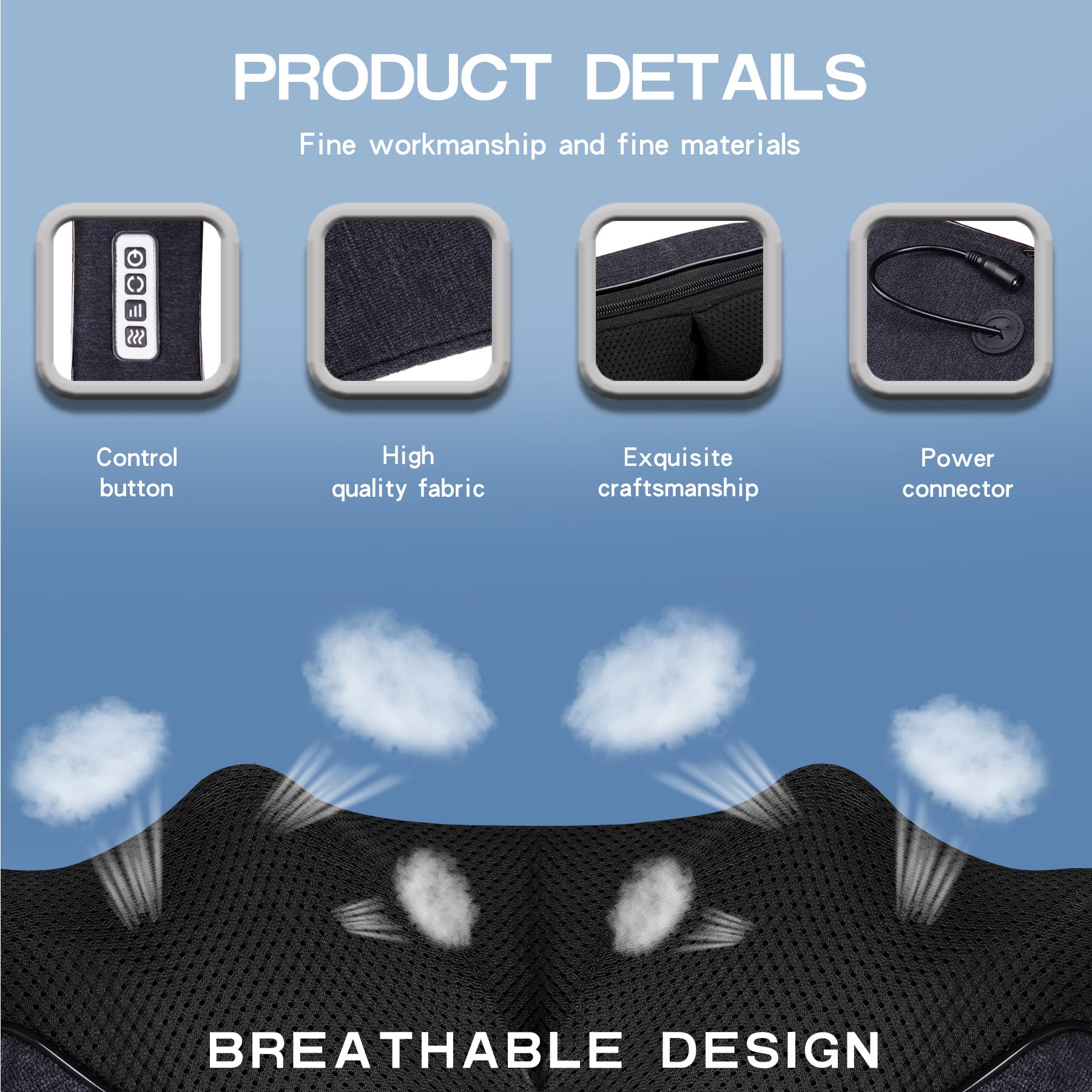 Mo Cuishle Women Men Gifts, Shiatsu Back Shoulder & Neck Massager with Heat | Electric Deep Tissue 4D Kneading Massage, Best Gifts for Mom Dad Wife Husband her Him, Christmas, Birthday (NOT Cordless)