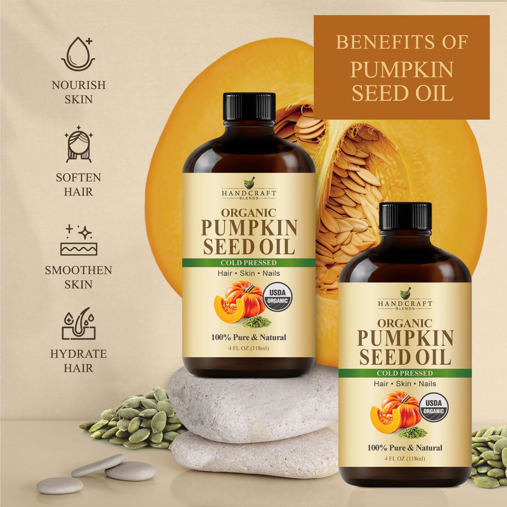 Handcraft Blends Cold-Pressed Organic Castor Oil 16 Fl Oz | Glass Bottle | Roll on Bottle | 100% Pure and Natural | Premium Grade Carrier Oil | Hair, Eyelashes and Eyebrows | Hair and Body