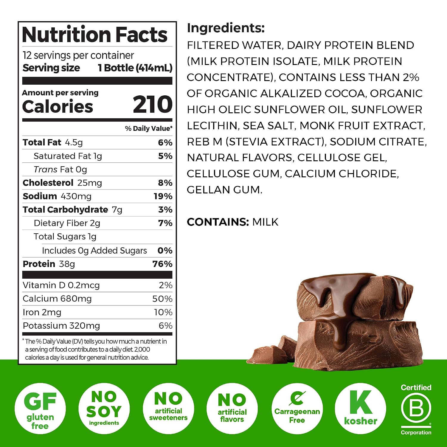 Orgain 30g High Protein Dairy Shake, 5g BCAAs, Chocolate, 11 oz, 12pk | Ready to drink dairy isolate milk protein, meal replacement, 1g sugar per serving, keto friendly, gluten free