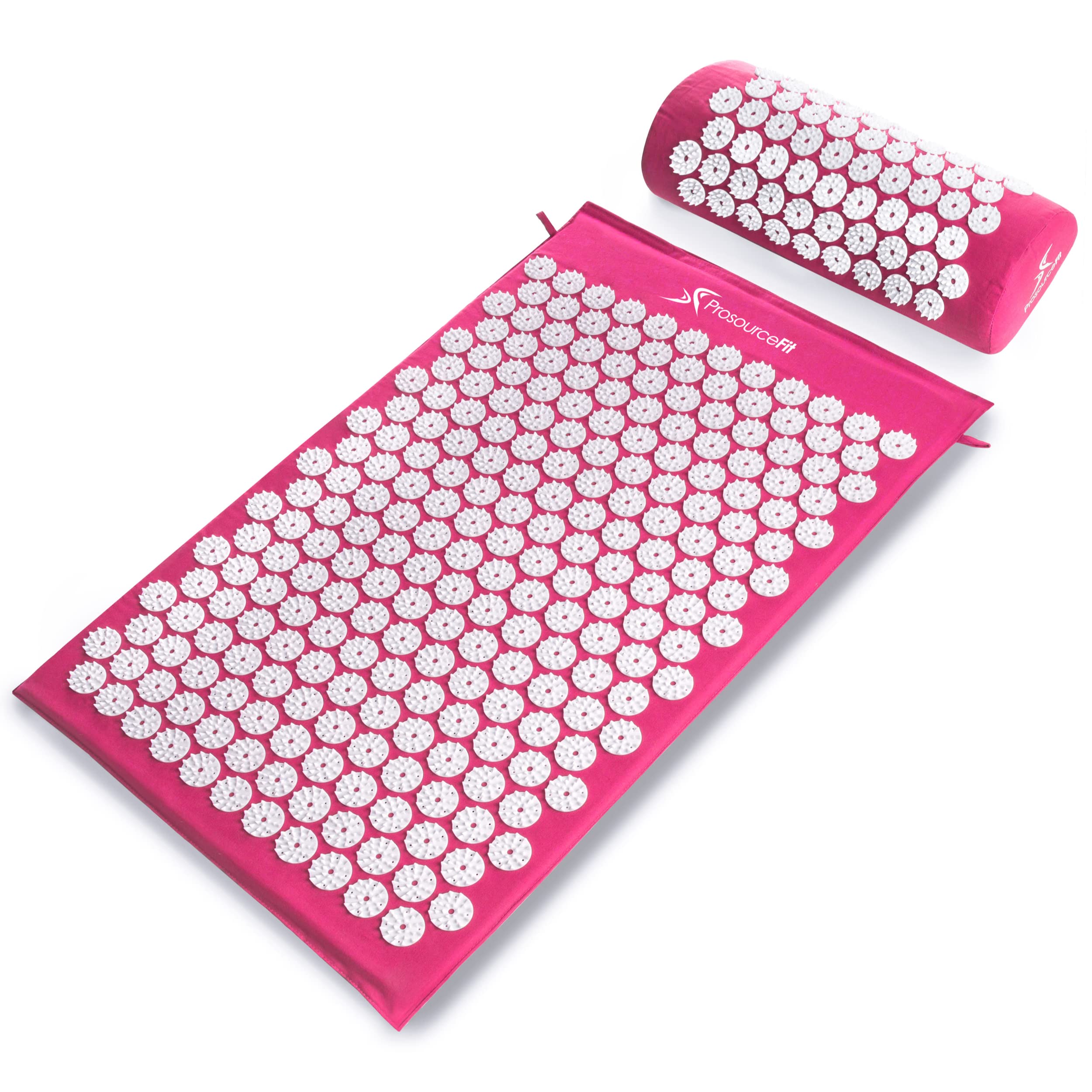 ProsourceFit Acupressure Mat and Pillow Set for Back/Neck Pain Relief and Muscle Relaxation, Grey