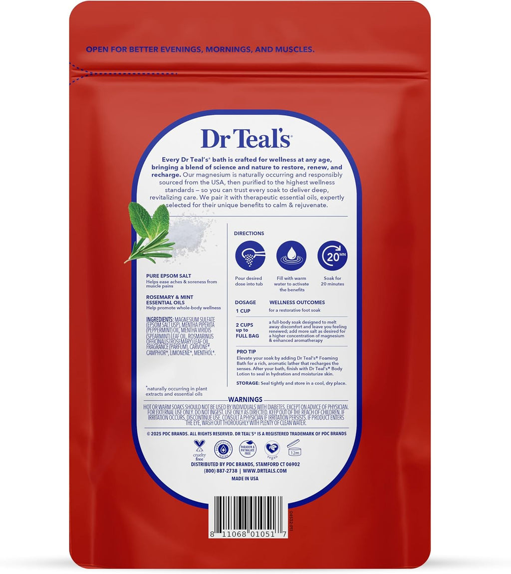 Dr Teal's Epsom Salt Magnesium Soak, Lavender, Eucalyptus & Wellness Trio, 3 lbs (Pack of 3)