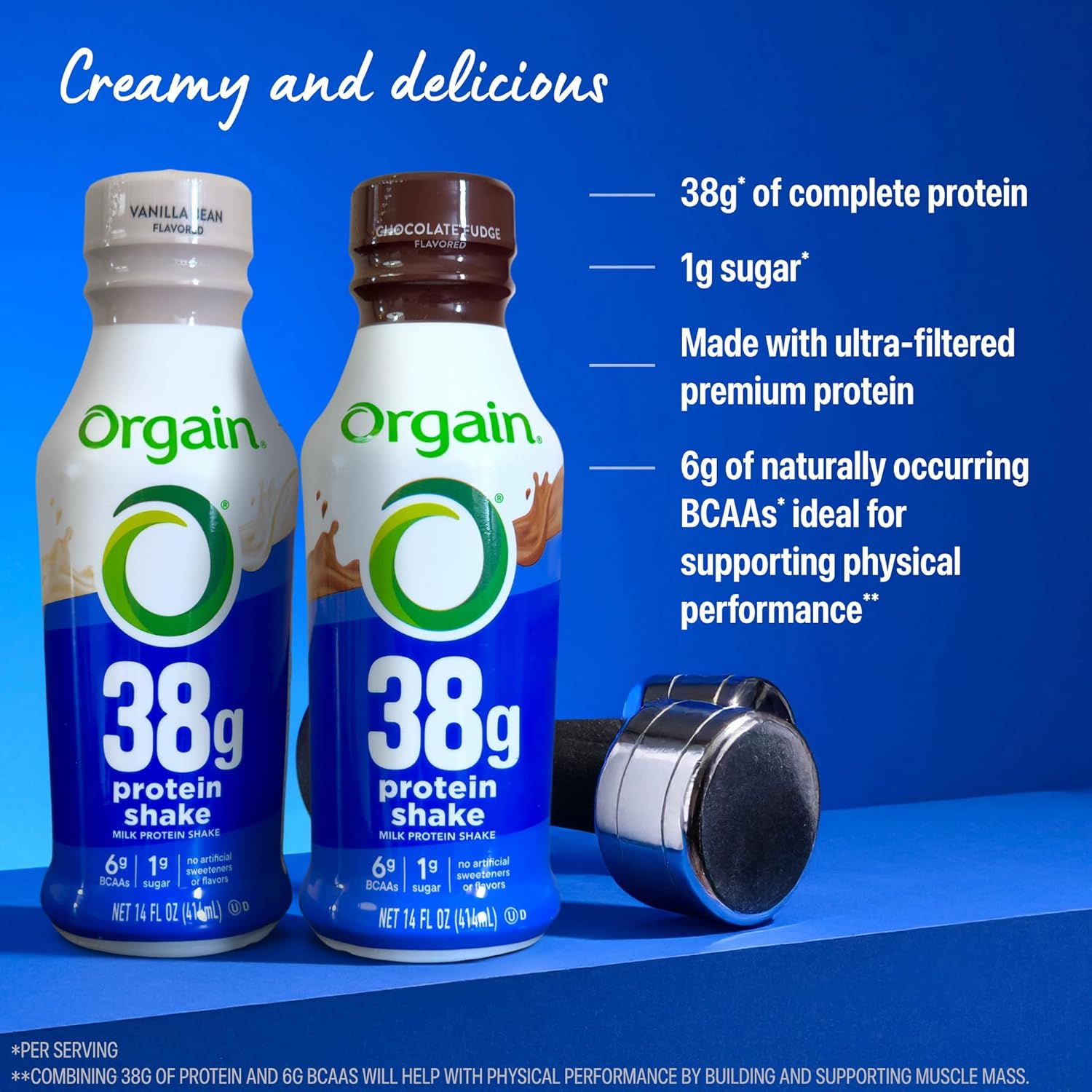 Orgain 30g High Protein Dairy Shake, 5g BCAAs, Chocolate, 11 oz, 12pk | Ready to drink dairy isolate milk protein, meal replacement, 1g sugar per serving, keto friendly, gluten free